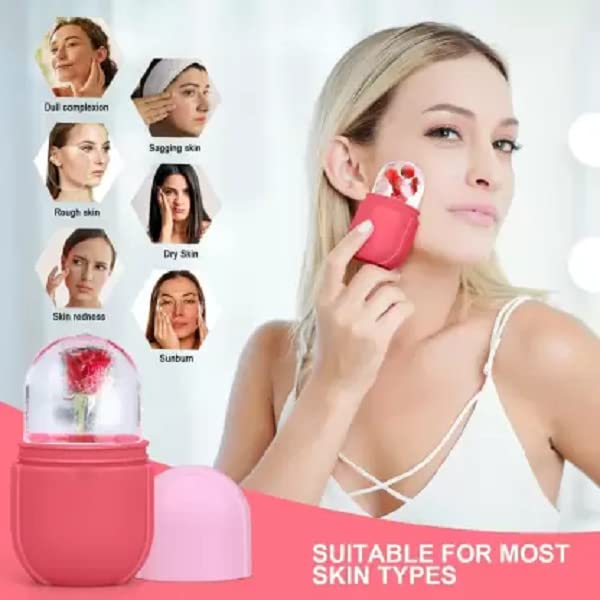 Elecsera 106 Silicone Ice Roller for Face - Cooling Facial Massager to Brighten Skin & Reduce Puffiness - Blue Beauty Tool for Glowing Skin - Perfect for Morning Routine & Post-Workout Recovery