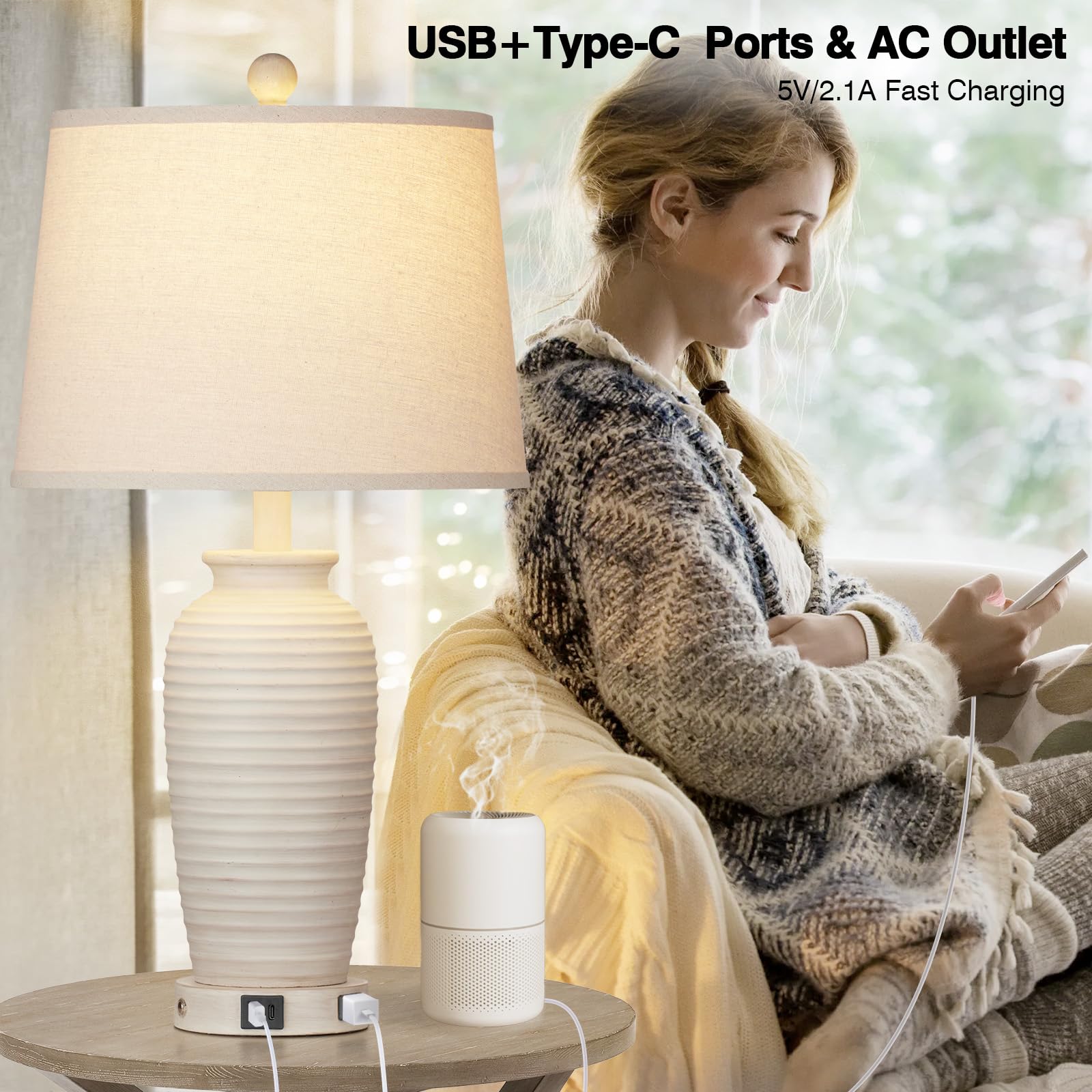 Farmhouse Table Lamps Set of 2 - 25