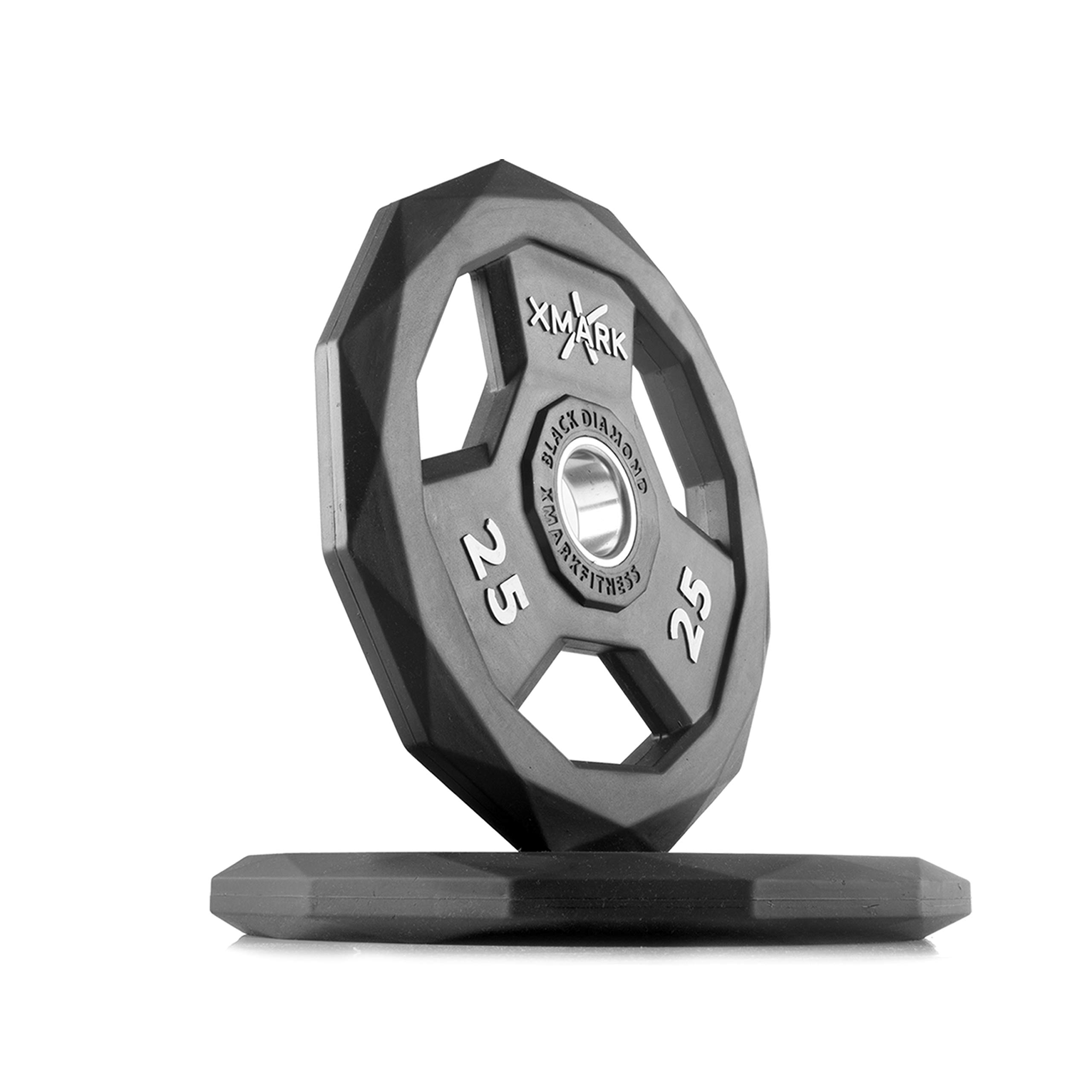 XMark CROWBAR Olympic Weightlifting Barbell - 7ft Olympic Bar with BLACK DIAMOND Weight Plates | Professional Strength Training Equipment for Home Gym & CrossFit Workouts