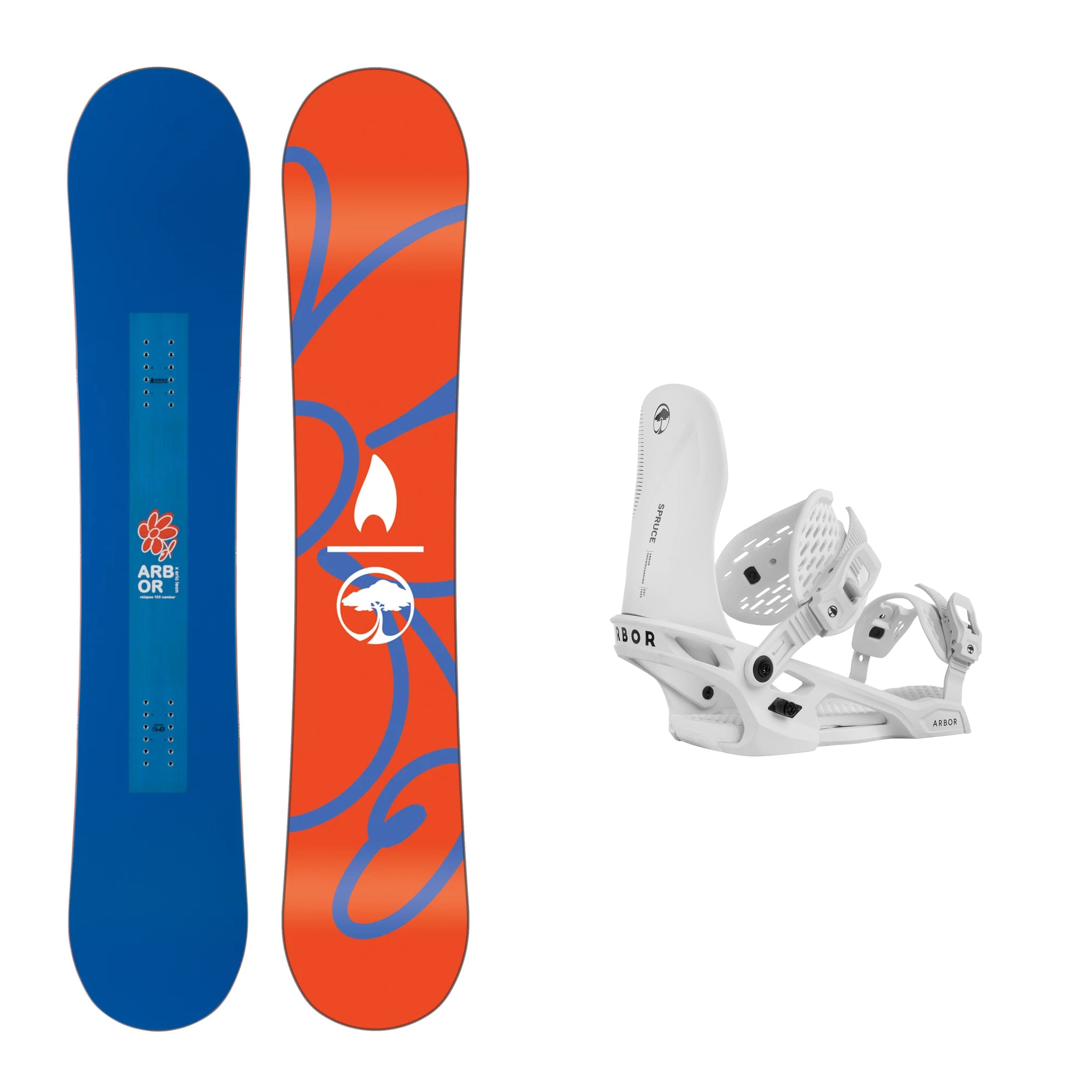 **2025 Arbor Relapse Snowboard with Arbor Spruce Binding - All-Mountain Freestyle Snowboard for Men & Women | Perfect for Park, Powder & Backcountry Riding**