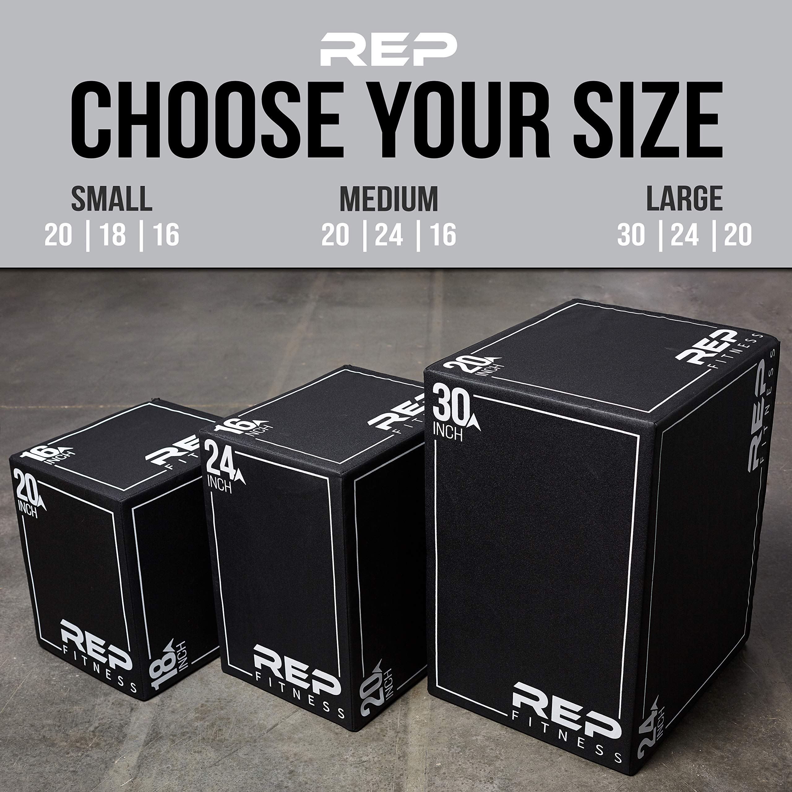 REP FITNESS 3-in-1 Soft Plyo Box – Non-Slip Jump Box for CrossFit, HIIT & Home Workouts – Shock-Absorbing Design Protects Shins – Available in 3 Sizes (12/16/20 inch) – Perfect for Gym, Garage & Outdoor Training
