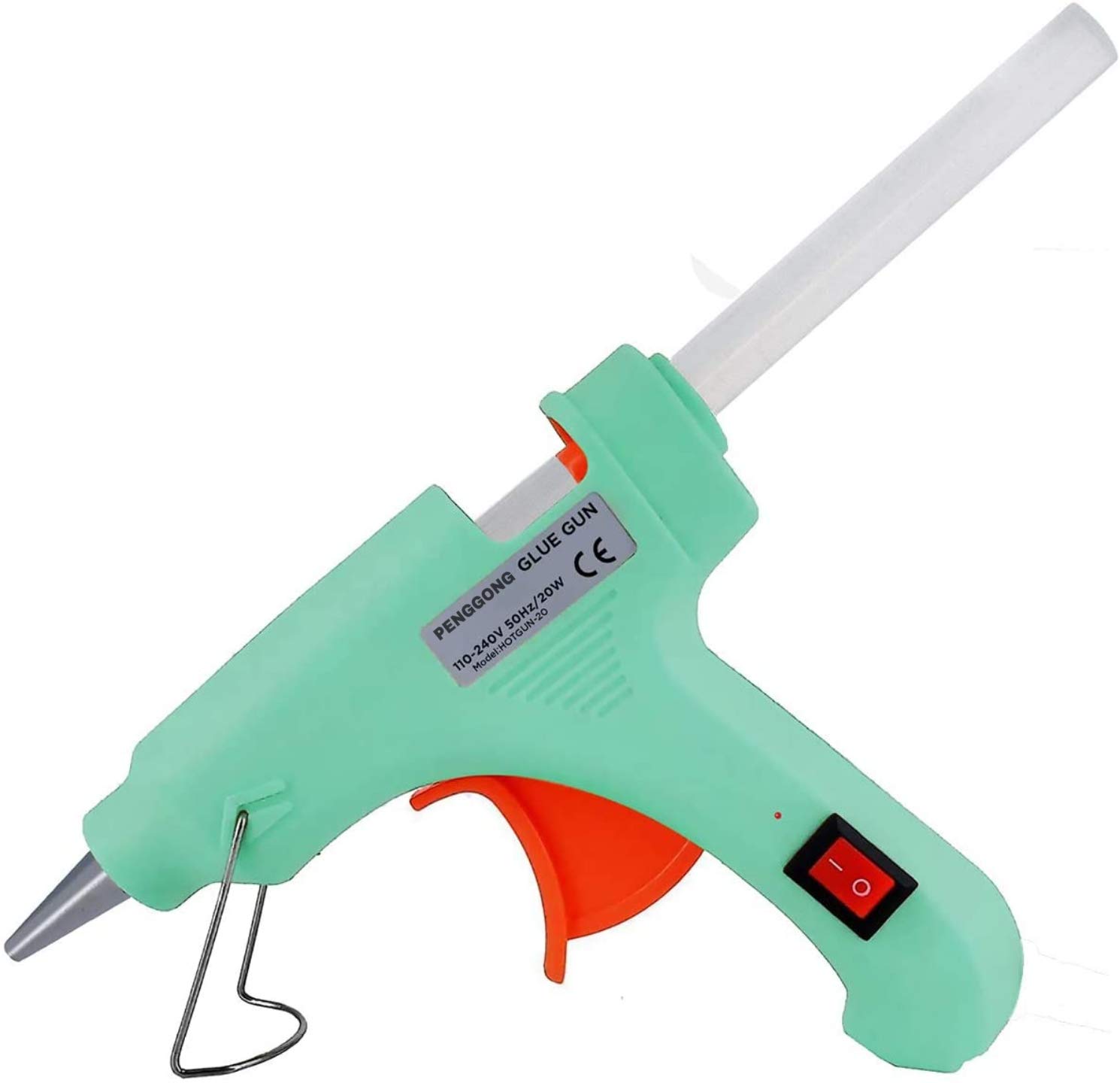 20W Hot Melt Glue Gun with ON/OFF Switch & LED Indicator - 7mm Nozzle, Includes 10 Free Transparent Glue Sticks - Perfect for DIY Crafts, Home Repairs, Woodworking, and Arts Projects