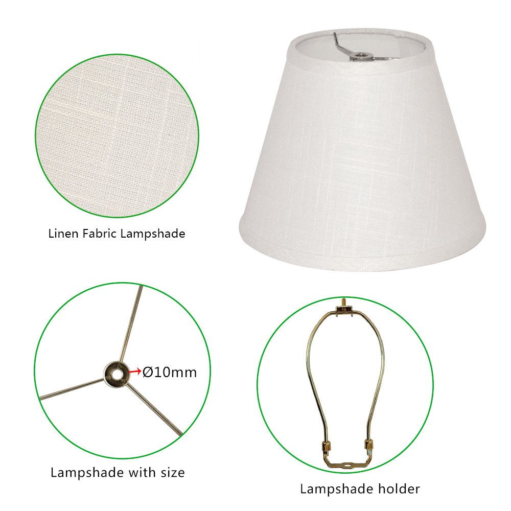 Tootoo Star Barrel White Small Lamp Shade - 6x10x7.5 Inch Fabric Replacement Shade for Table & Floor Lamps - Spider Fitler Model - Perfect for Bedroom, Living Room & Office Lighting Decor