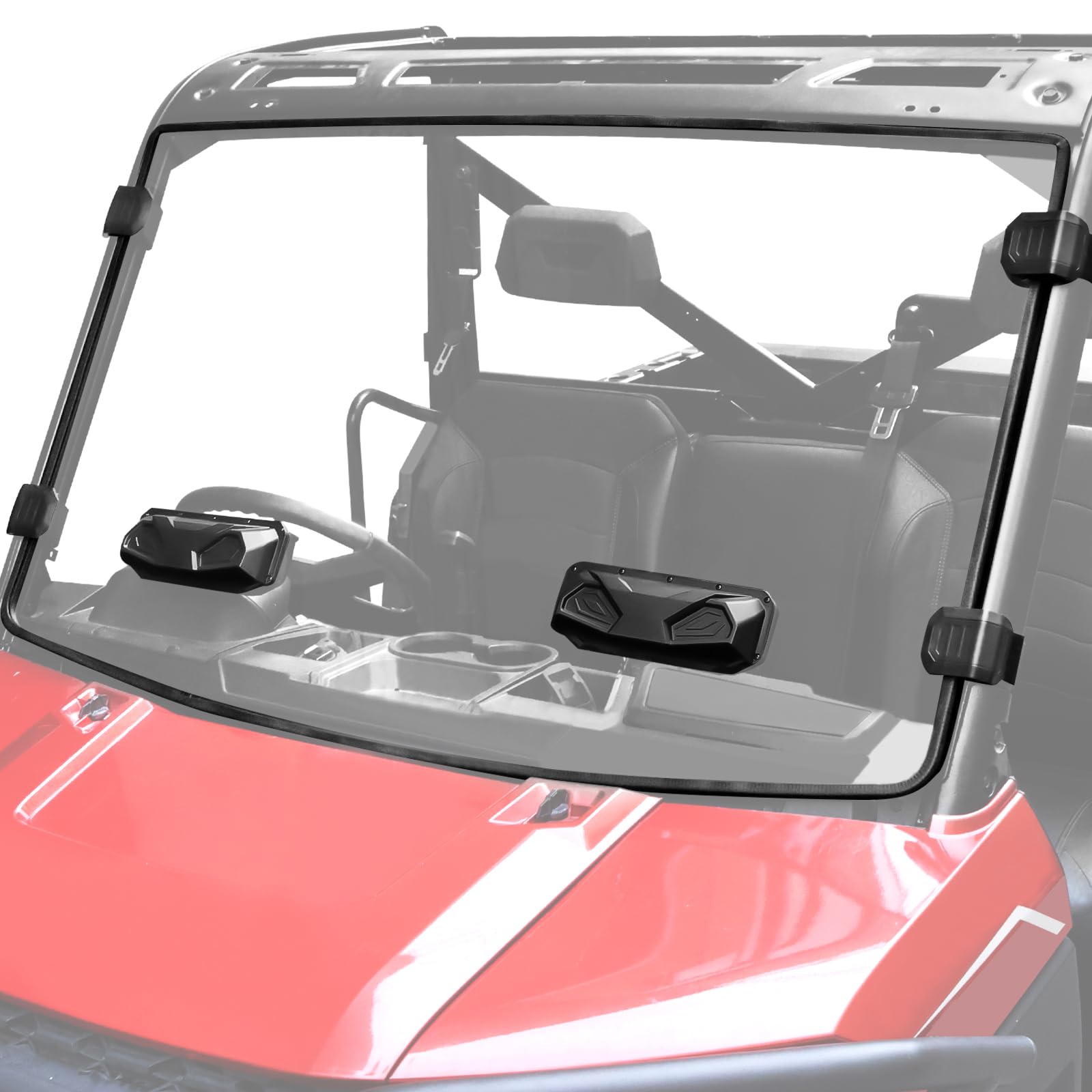 Polaris Ranger XP 1000 Vented Windshield (2017-2025) | Ranger Crew XP 1000/Diesel Front Windshield with Air Vents (2014-2025) | Durable ATV Windshield for Off-Road Protection & Ventilation | Perfect for Hunting, Farming & Trail Riding