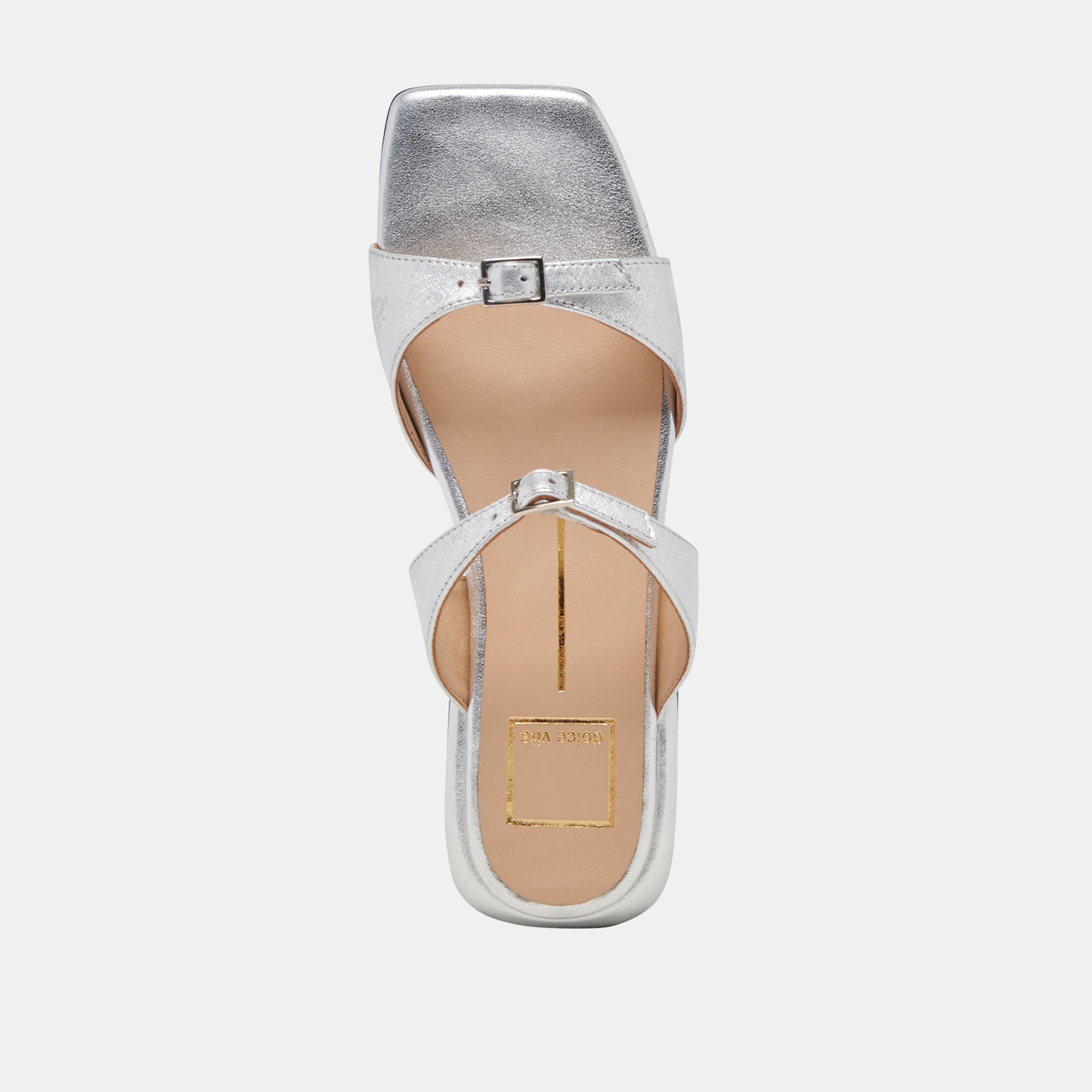 LAVERN Women's Sandals - Silver Metallic Leather Strappy Heels for Summer, Beach, and Casual Outfits
