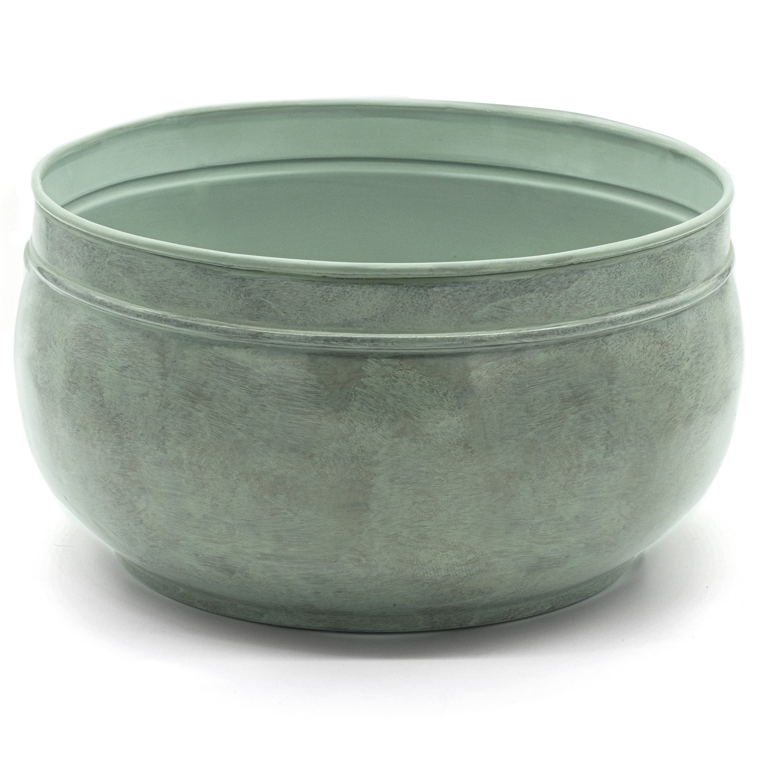 Good Directions Sonoma Hose Pot - Blue Verde Brass Outdoor Garden Decor for Watering Hoses & Yard Organization