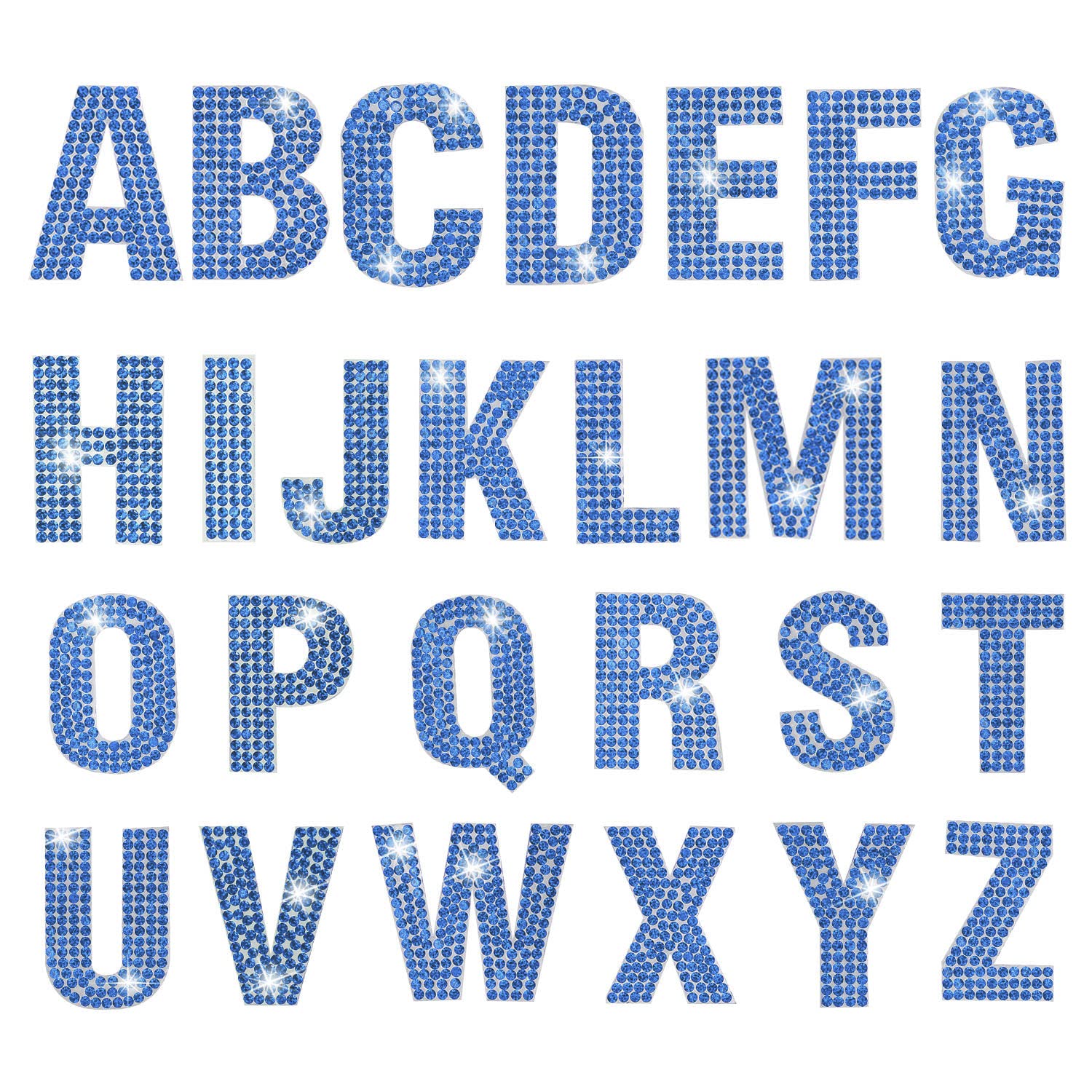 Glitter Rhinestone Alphabet Letter Stickers - 26 Self-Adhesive A-Z Letters for DIY Scrapbooking, Card Making, Nail Art & Home Decor (Blue) - Perfect for Party Invitations, Gift Wrapping & Craft Projects