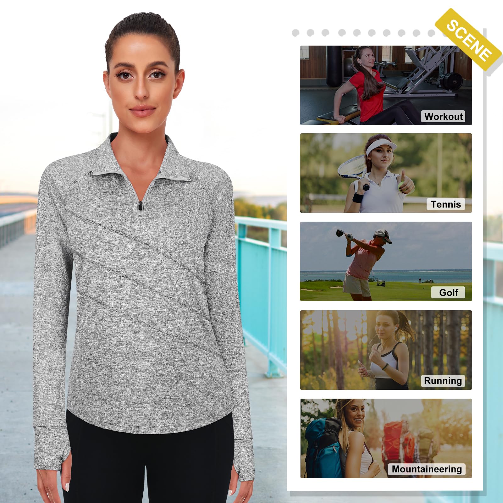 Cucuchy Women's V-Neck Golf Polo Shirt - Moisture Wicking Quick Dry Performance Top for Golf, Tennis, Workout & Casual Wear