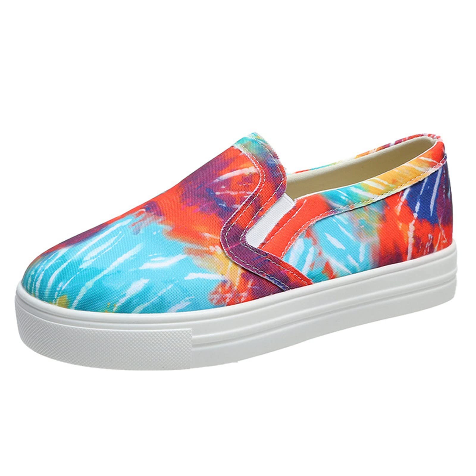 Women's Casual Summer Graffiti Print Flat Shoes - Black Barefoot Comfortable Walking Shoes for Women | Spring Fashion Sneakers for Daily Wear, Travel & Beach Outings