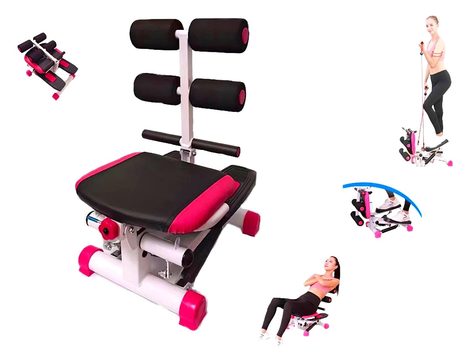 ComMax ABS Stepper Machine - Foldable Cardio Stair Stepper for Home Gym, Core & Abdominal Trainer with Resistance Bands | Full Body Workout Equipment for Weight Loss & Toning | Perfect for Home Fitness, Office Exercise & Small Spaces