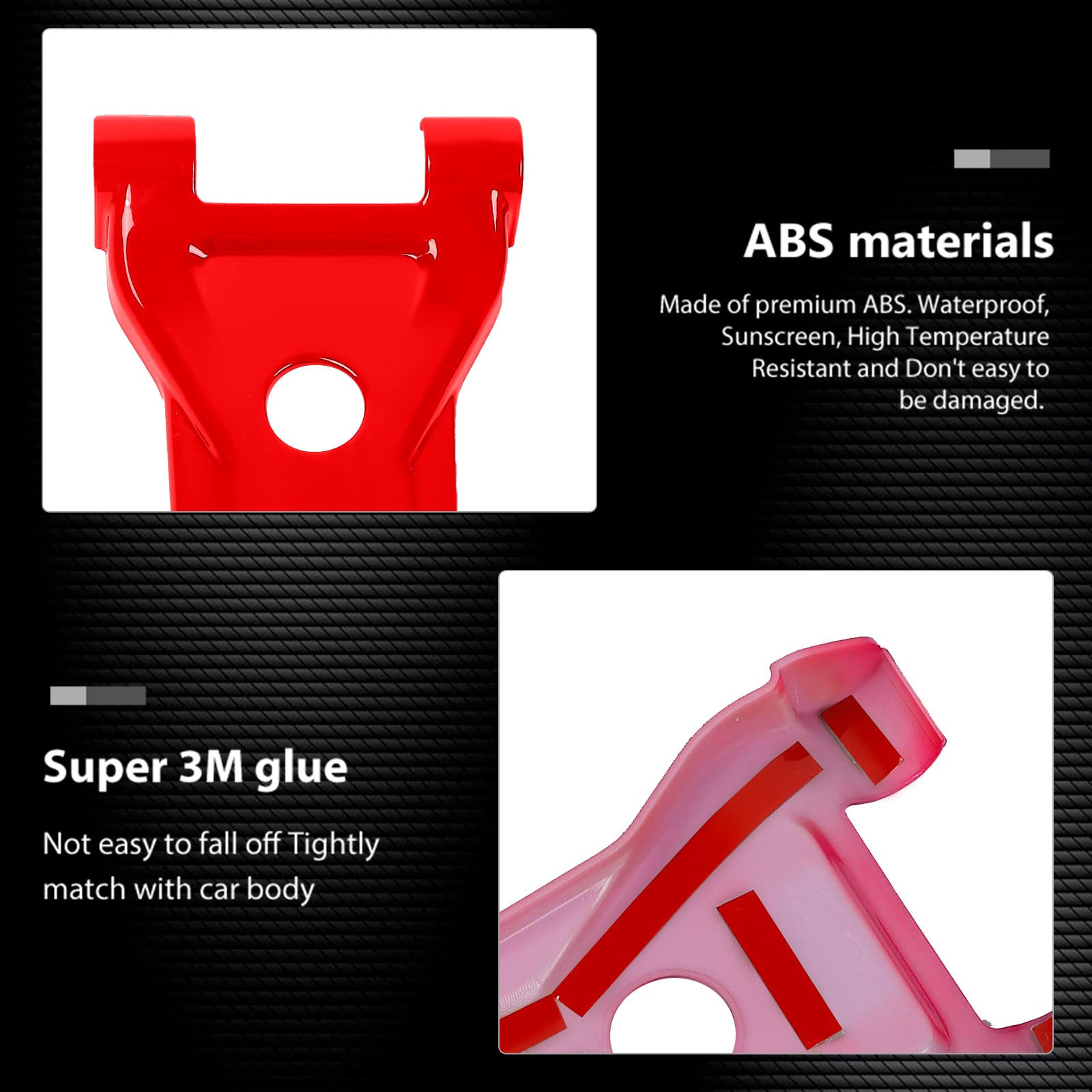Hoolcar Red Engine Hood Hinge Cover for 2018-2021 Jeep Wrangler JL JLU & Gladiator JT - Exterior Decoration Accessories | Off-Road Upgrade & Customization