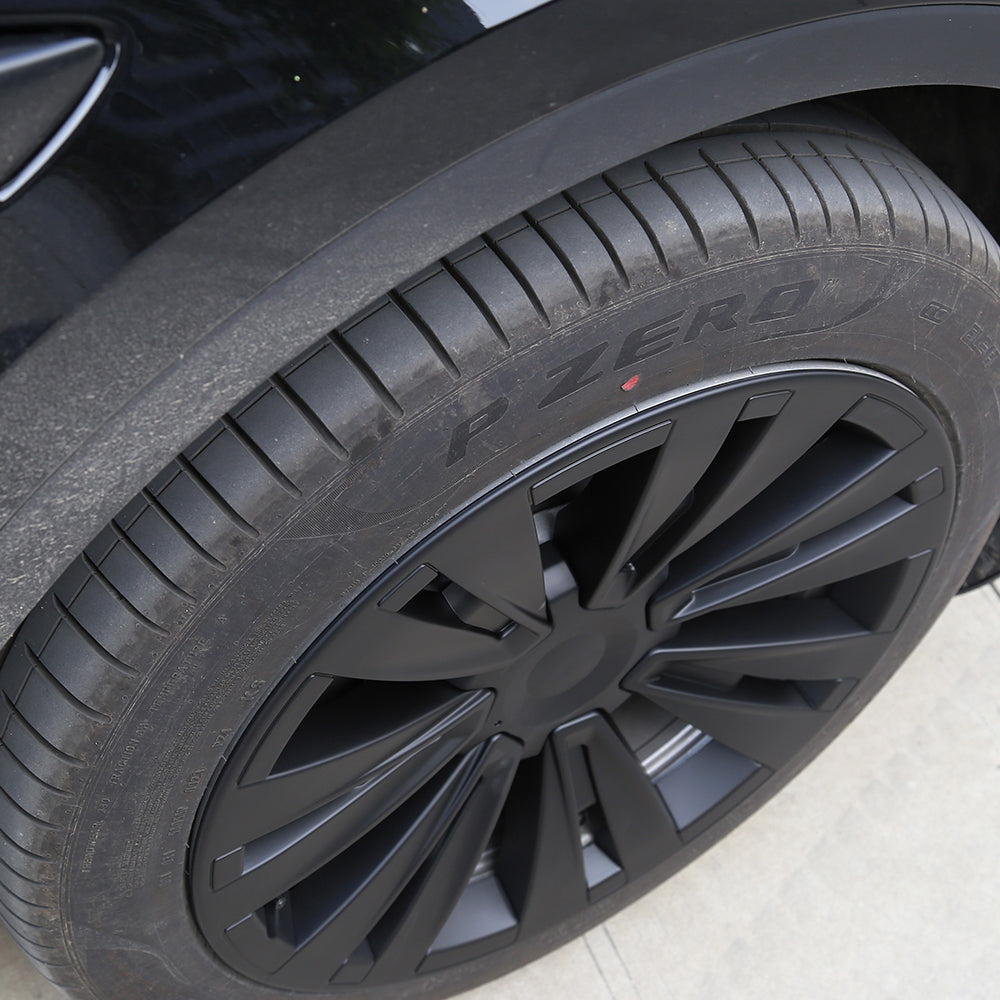 EVBASE 19 Inch Tesla Model Y Turbine Wheel Covers - 4PCS Matte Black Sport Rims for Model X Version | Enhance Style & Protect Alloy Wheels | Perfect for Daily Commuting & Road Trips