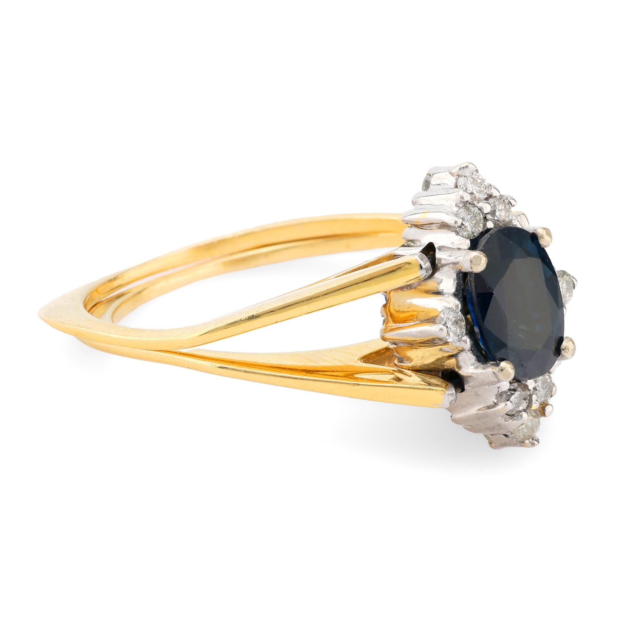 Vintage Sapphire Diamond Yellow & White Gold Flip Ring - Elegant Jewelry for Weddings, Anniversaries & Special Occasions