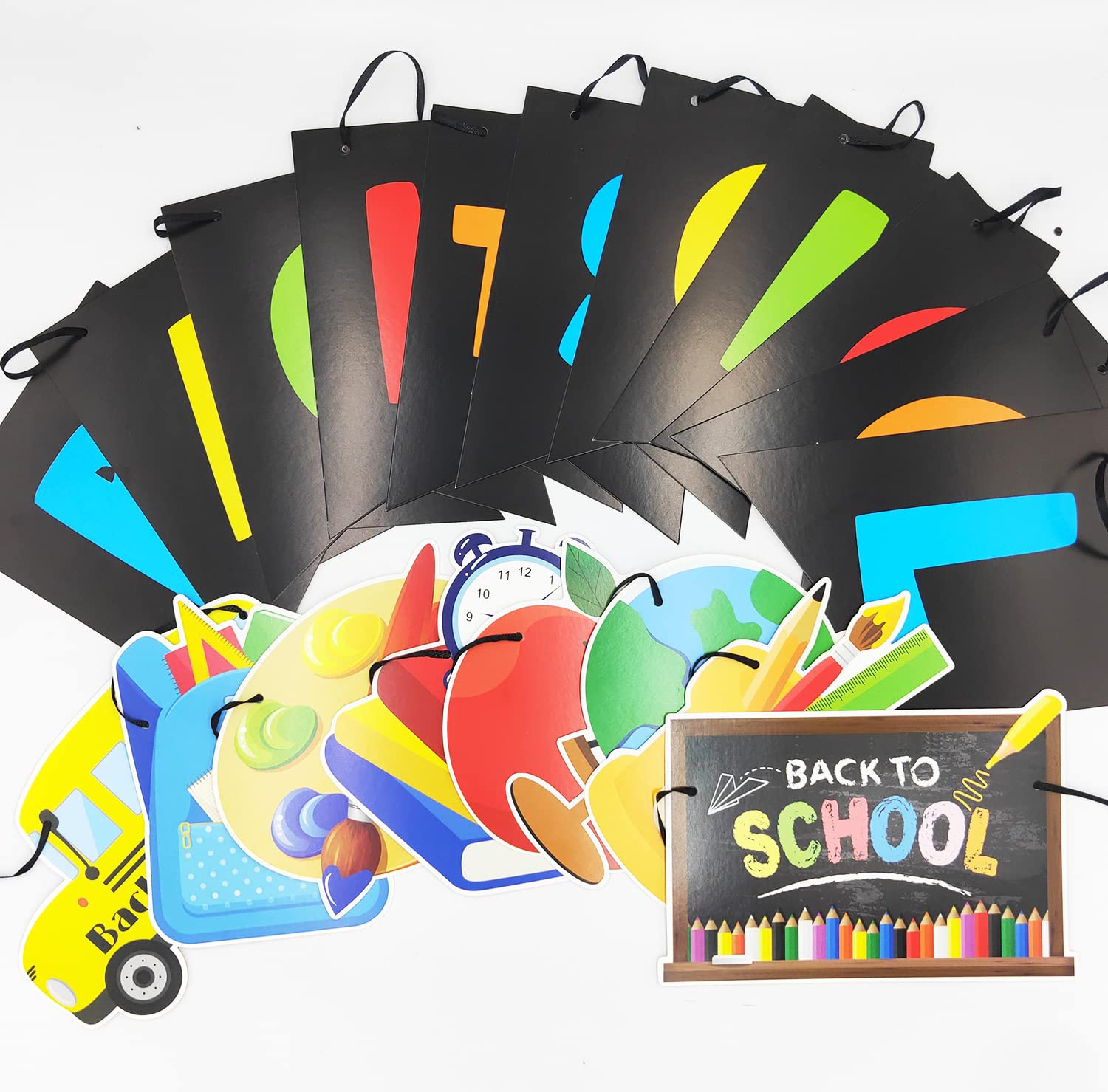 Back to School Decorations - School Bus Drawing Board & Paper Banner Set for Classroom, First Day Party, Schoolbag Decor | Perfect for Classroom Bunting, School Events & Home Decorations