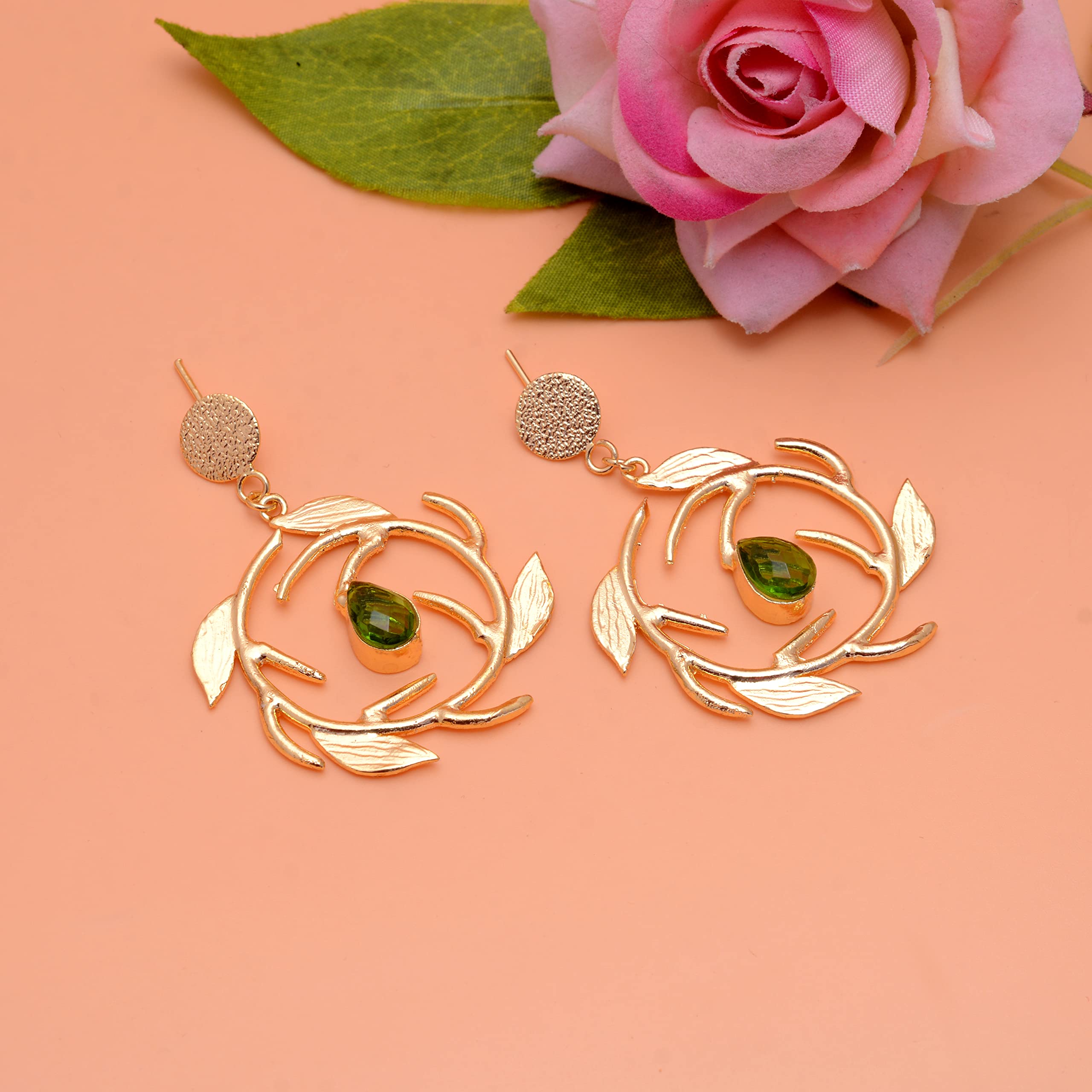 18K Gold Plated Peridot Earrings for Women - August Birthstone Handmade Jewelry with Green Gemstone | Elegant Gift for Girls & Women | Perfect for Birthdays, Anniversaries & Special Occasions