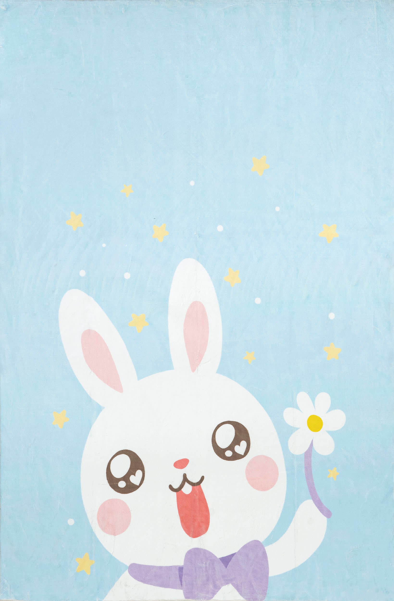 Enya Washable Kids Rabbit Rug - Soft Blue Nursery Carpet for Playroom, Bedroom & Toddler Floor Mat | Safe & Non-Slip