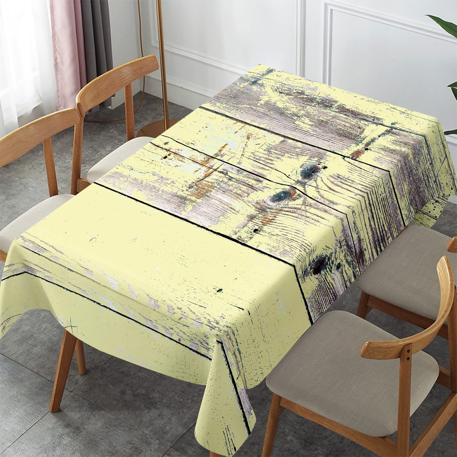 Rustic Wood Grain Square Tablecloth - 54