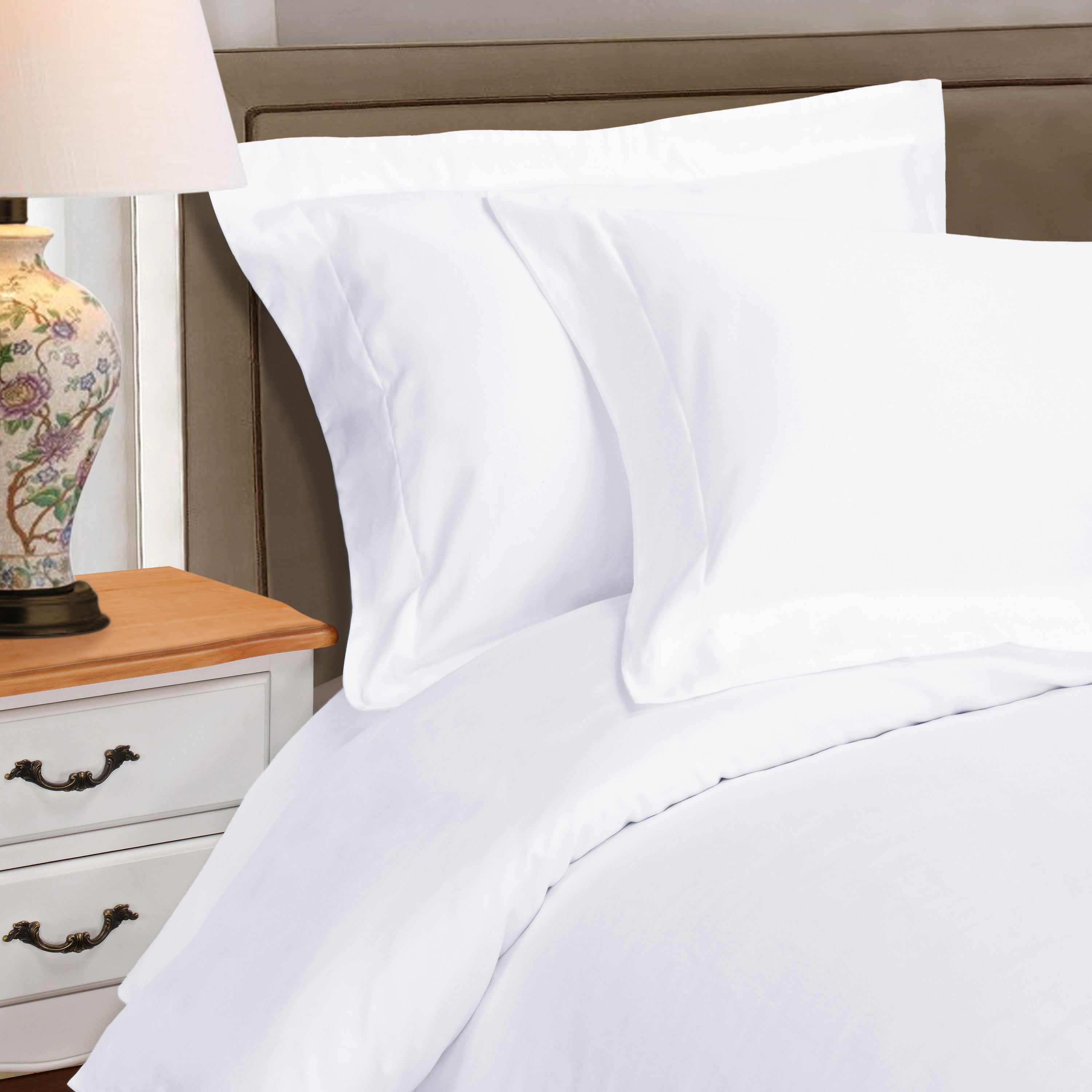 1000 Thread Count Egyptian Cotton Solid Duvet Cover Set - Luxury Bedding for Master Bedroom & Guest Room - Soft Breathable Duvet Cover for All Seasons