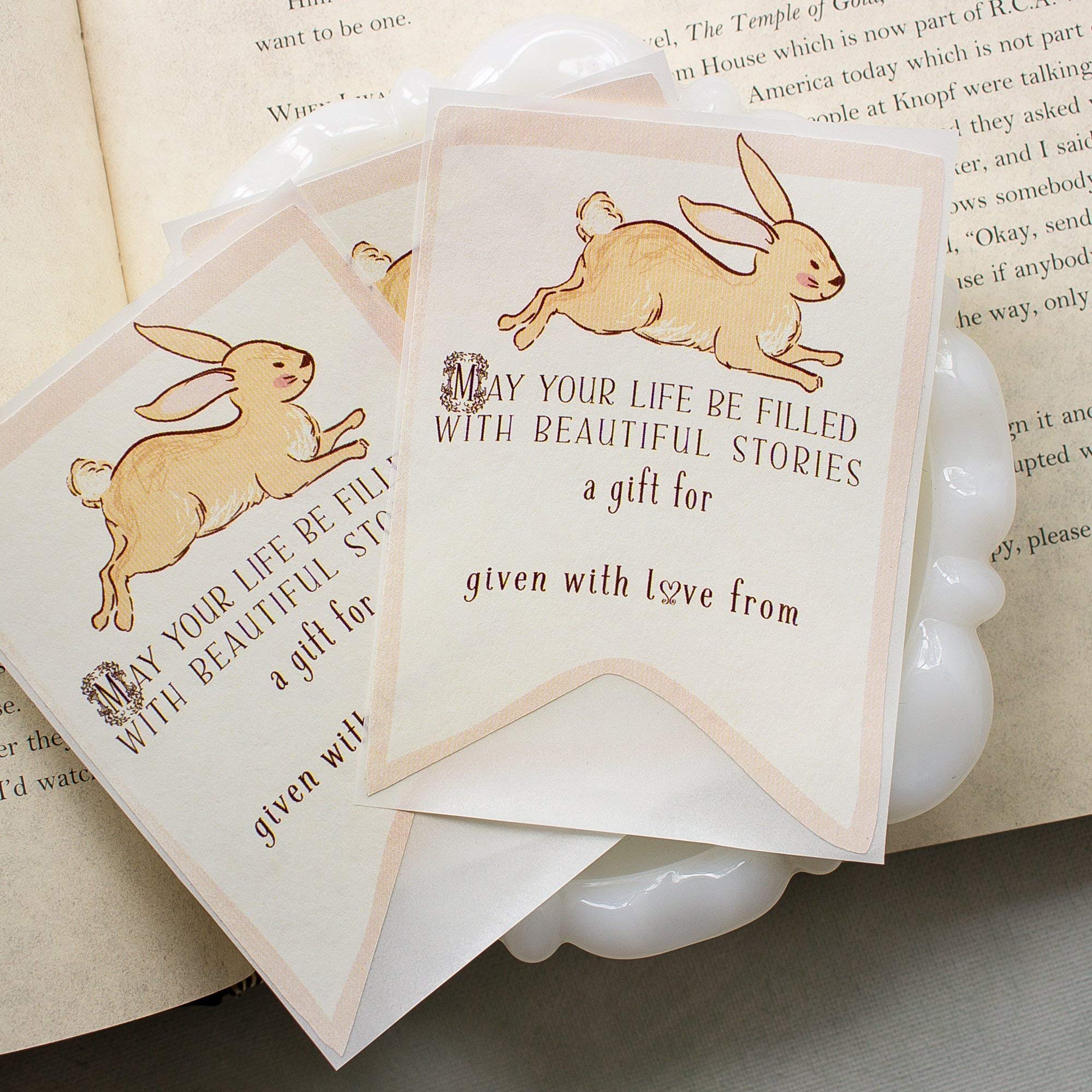 Personalized Bunny Bookplates for Baby Girl - Self Adhesive Custom Labels for Children's Books (Set of 10) - Perfect for Nursery Decor, Baby Shower Gifts & Kids' Book Organization