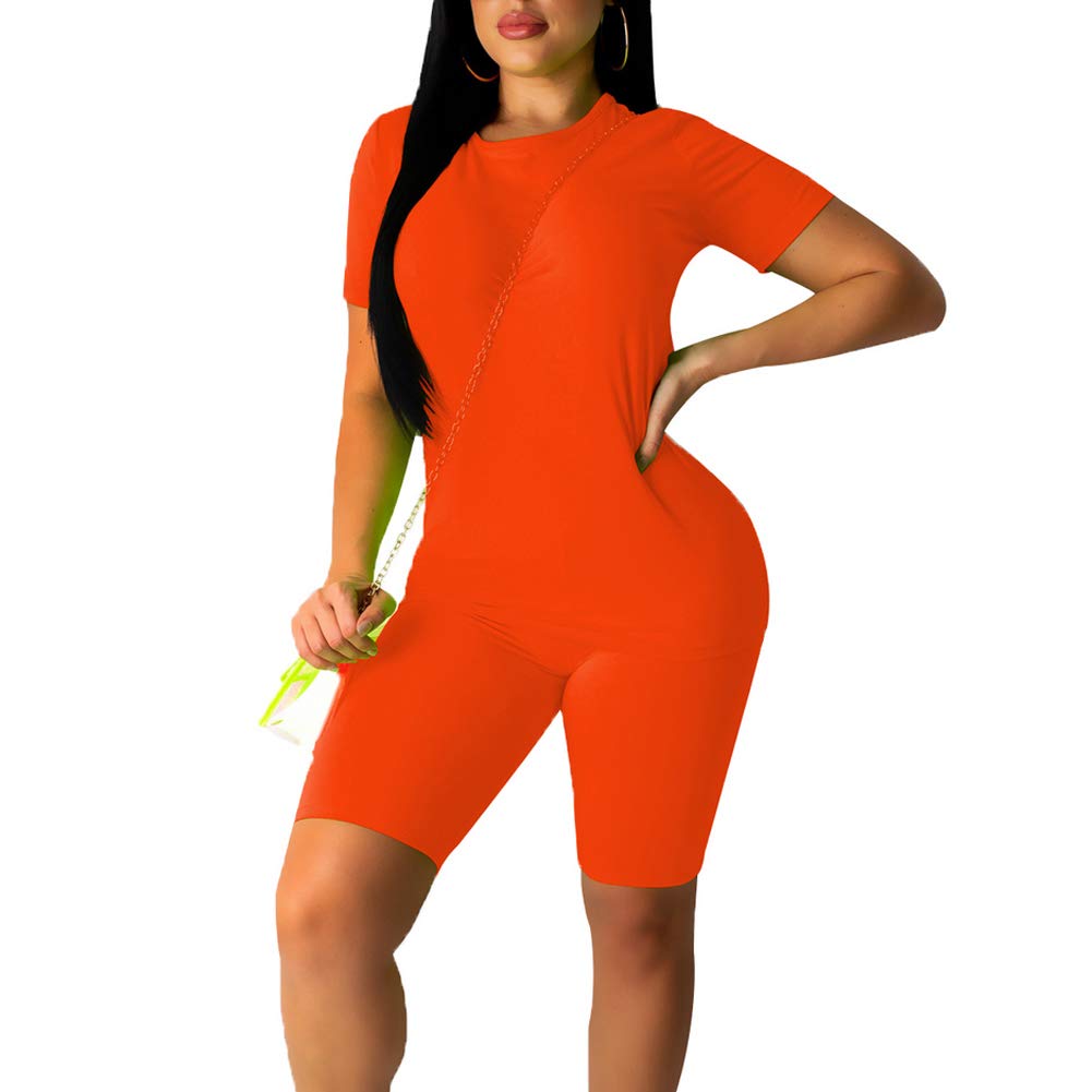 Women's 2-Piece Workout Outfit - Short Sleeve T-Shirt & Athletic Shorts Set | Yoga, Gym, Running & Casual Homewear