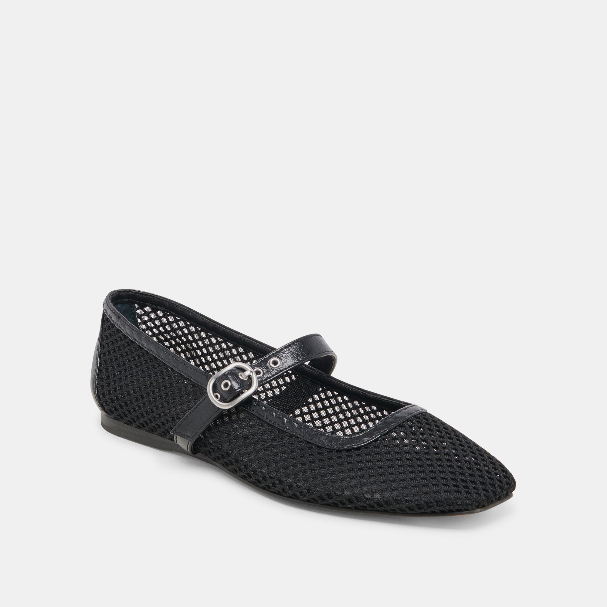 RODNI Women's Black Woven Mesh Ballet Flats - Comfortable Slip-On Shoes for Work, Office & Casual Wear