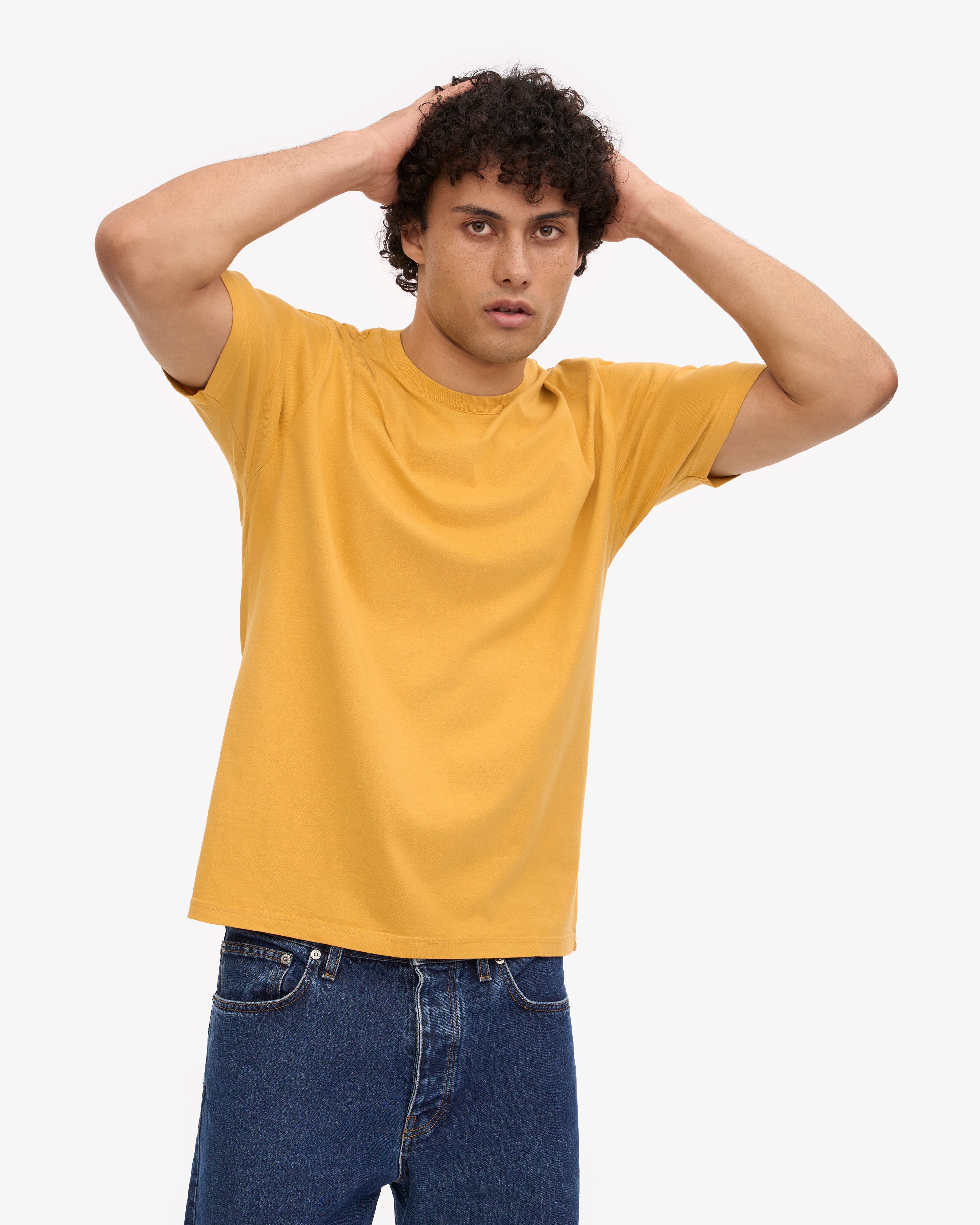 Classic Organic Cotton T-Shirt in Burned Yellow | Eco-Friendly & Soft | Perfect for Casual Wear & Sustainable Fashion