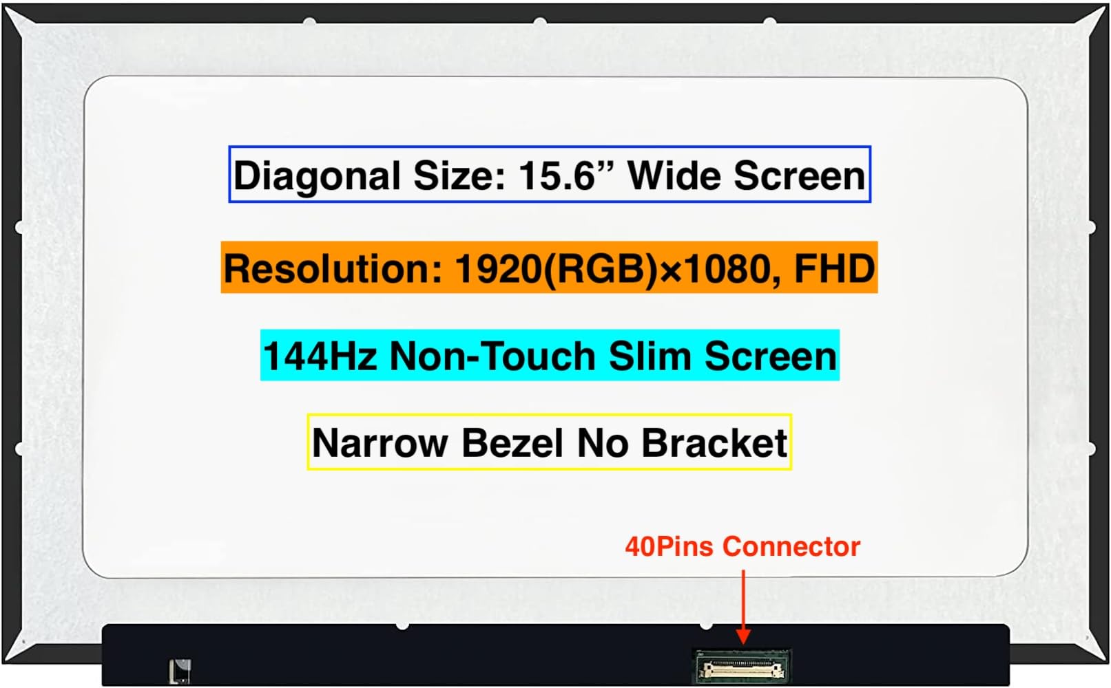 EM EMAJOR TECH Replacement LCD Screen for HP Pavilion Gaming 15Z-EC200 Laptop - 15.6