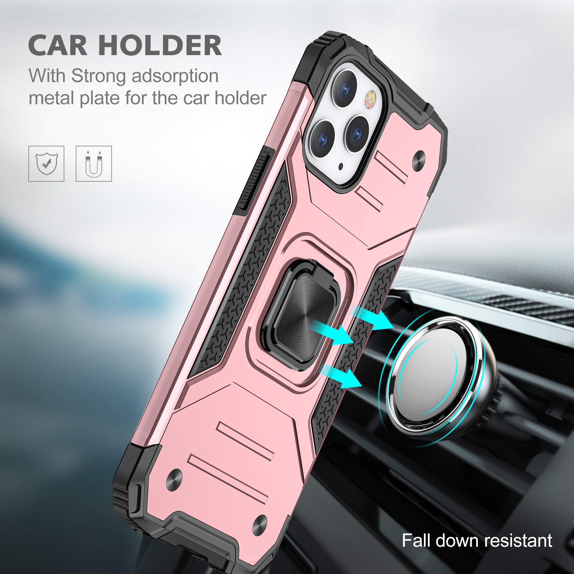 Hitaoyou iPhone 13 Pro Case - Heavy Duty 2-in-1 Full Body Rugged Shockproof Hybrid Bumper Drop Protective Cover for iPhone 13 Pro (Rose Gold) - Perfect for Outdoor Adventures, Work & Everyday Use