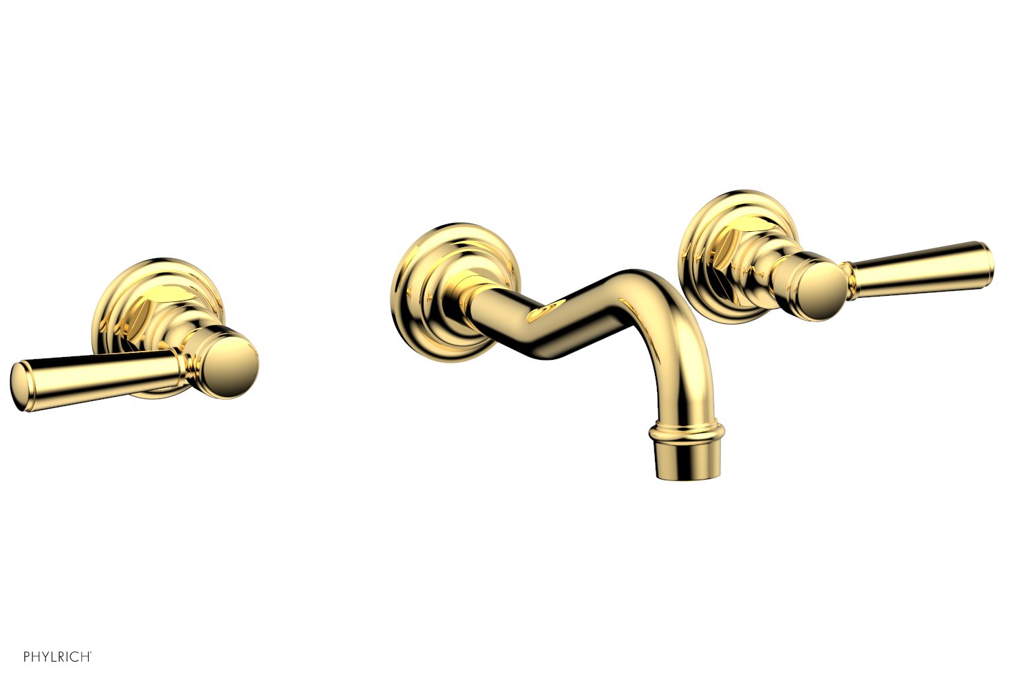 HENRI Wall Lavatory Set with Lever Handles 161 12 - Modern Bathroom Faucet for Sink, Vanity, and Powder Room Installation