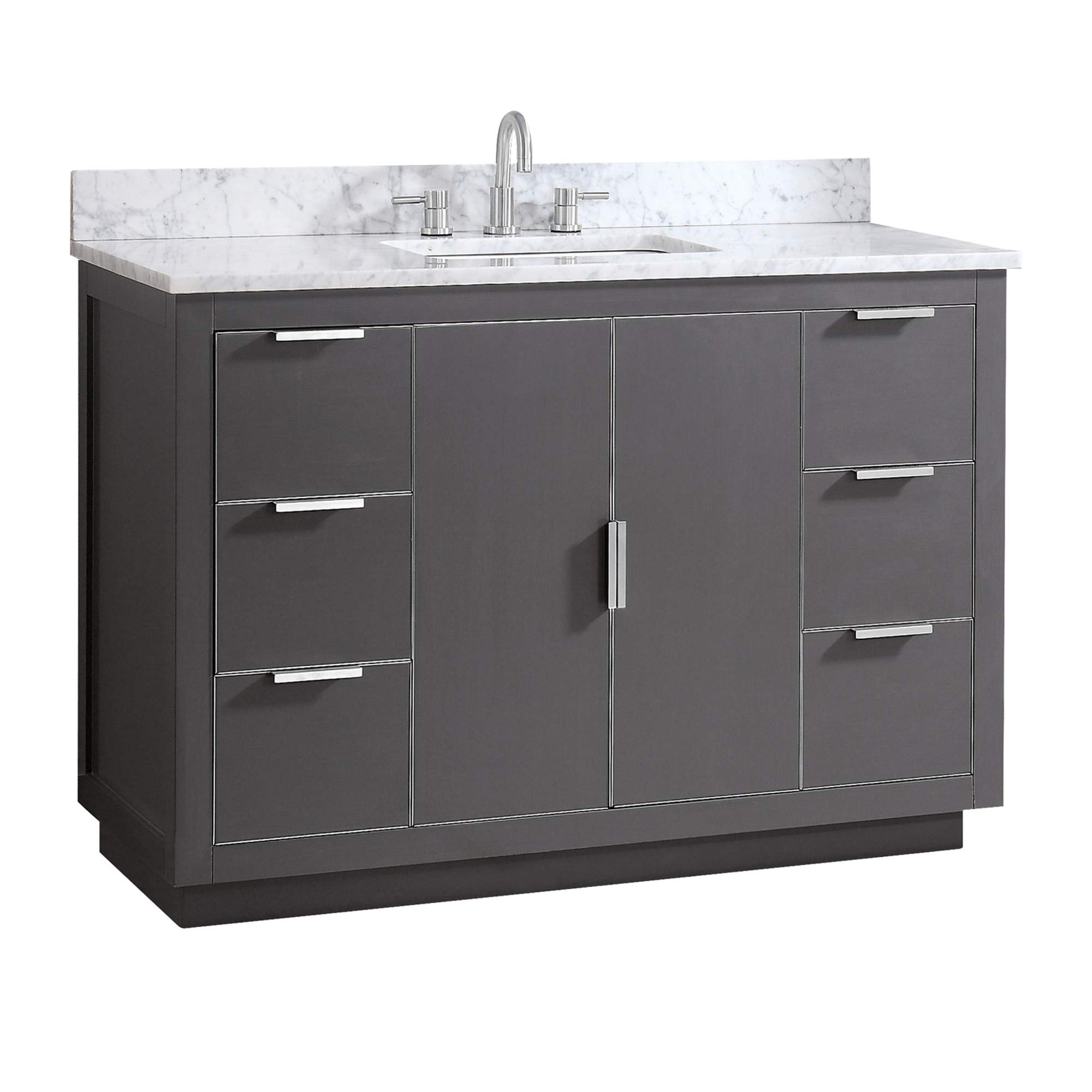 49 Inch Modern Bathroom Vanity with Sink in Twilight Gray Finish - Perfect for Small Bathrooms, Powder Rooms & Home Renovations