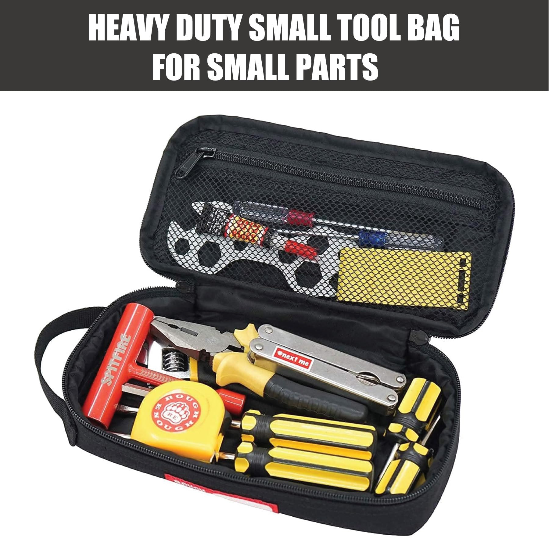 Durable Small Tool Bag Pouch with Zipper - Large Pencil Case for Men & Boys | EDC Organizer for Accessories, Tools & School Supplies | Perfect for Work, Travel & Daily Storage