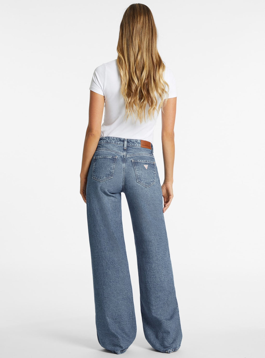 Guess G11 Women's High Waist Wide Leg Jeans - Comfortable Stretch Denim for Casual Wear & Everyday Outfits