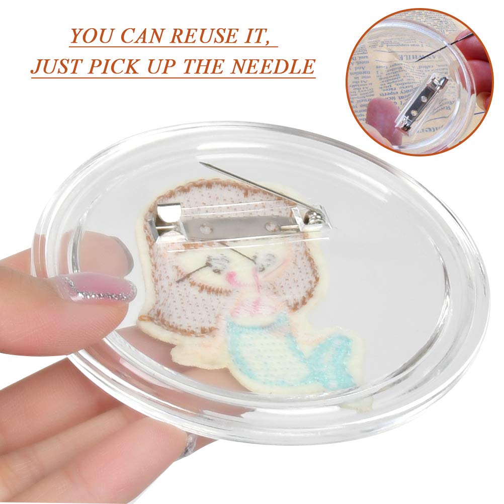 25Pcs 3.15 Inch Clear Acrylic Button Badges with Pin - DIY Photo Buttons for Crafts, School Projects, Events & Party Favors - Customizable Large Picture Buttons for Scrapbooking, Gifts & Decorations