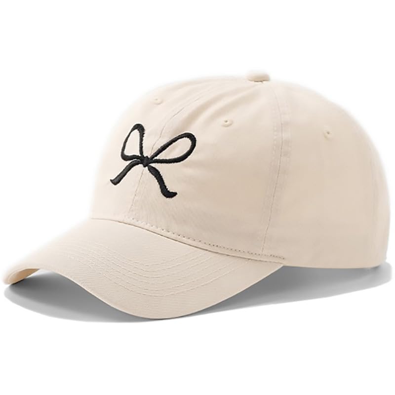 Trendy Y2K Bow-Tie Baseball Cap for Women & Men - Adjustable Trucker Hat with Visor for Sun Protection - Perfect for Hiking, Travel & Outdoor Activities