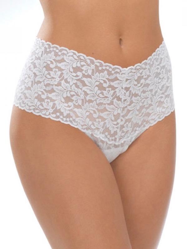 Sexy High Waisted Sheer Lace Bridal Thong Panties - Comfortable Wedding Underwear for Bride, Honeymoon, Romantic Nights & Special Occasions