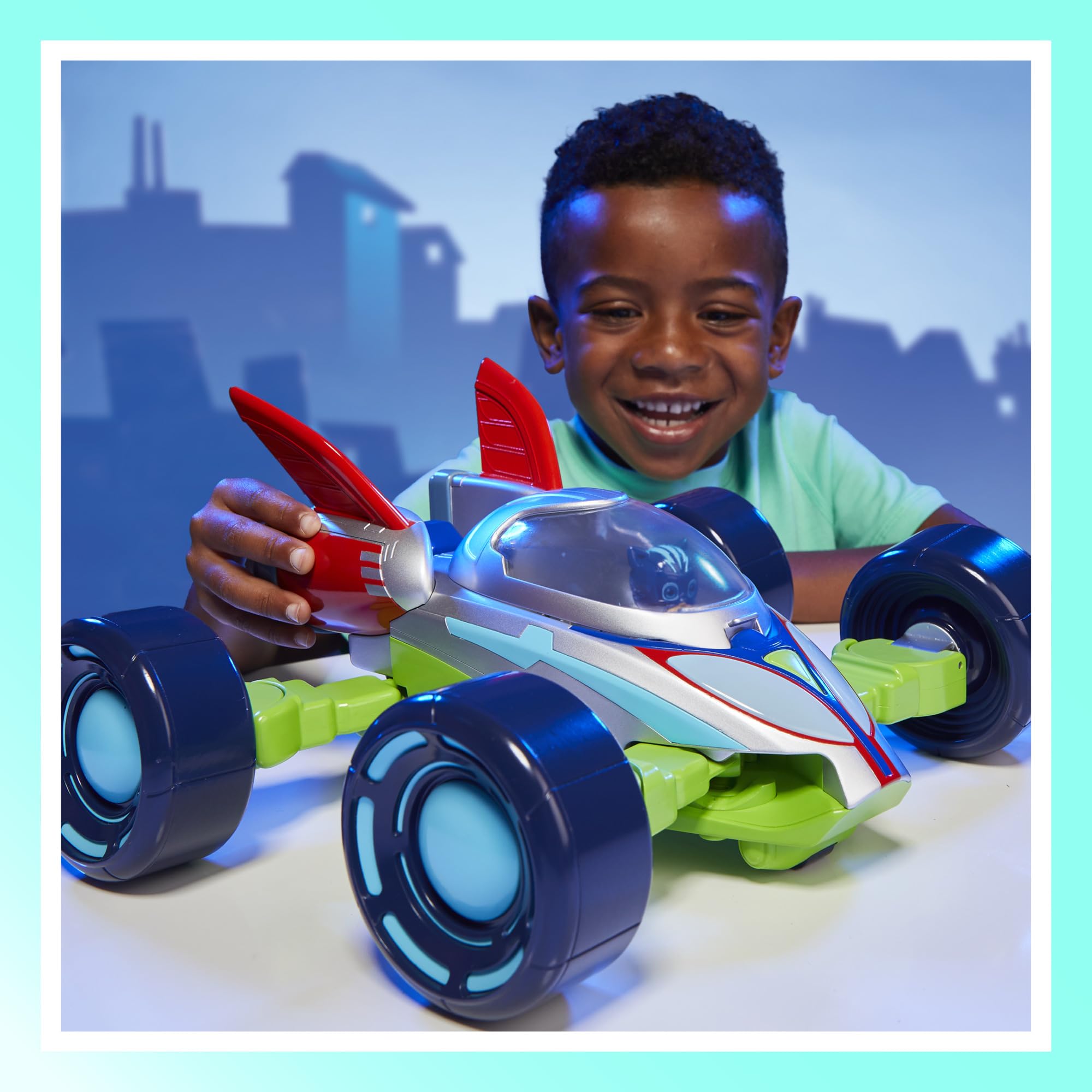 PJ Masks Power Heroes PJ Explorider Transforming Vehicle - 3 Modes with Lights & Sounds | Interactive Preschool Toy for Boys & Girls Ages 3+ | Birthday Gift & Imaginative Play for Kids