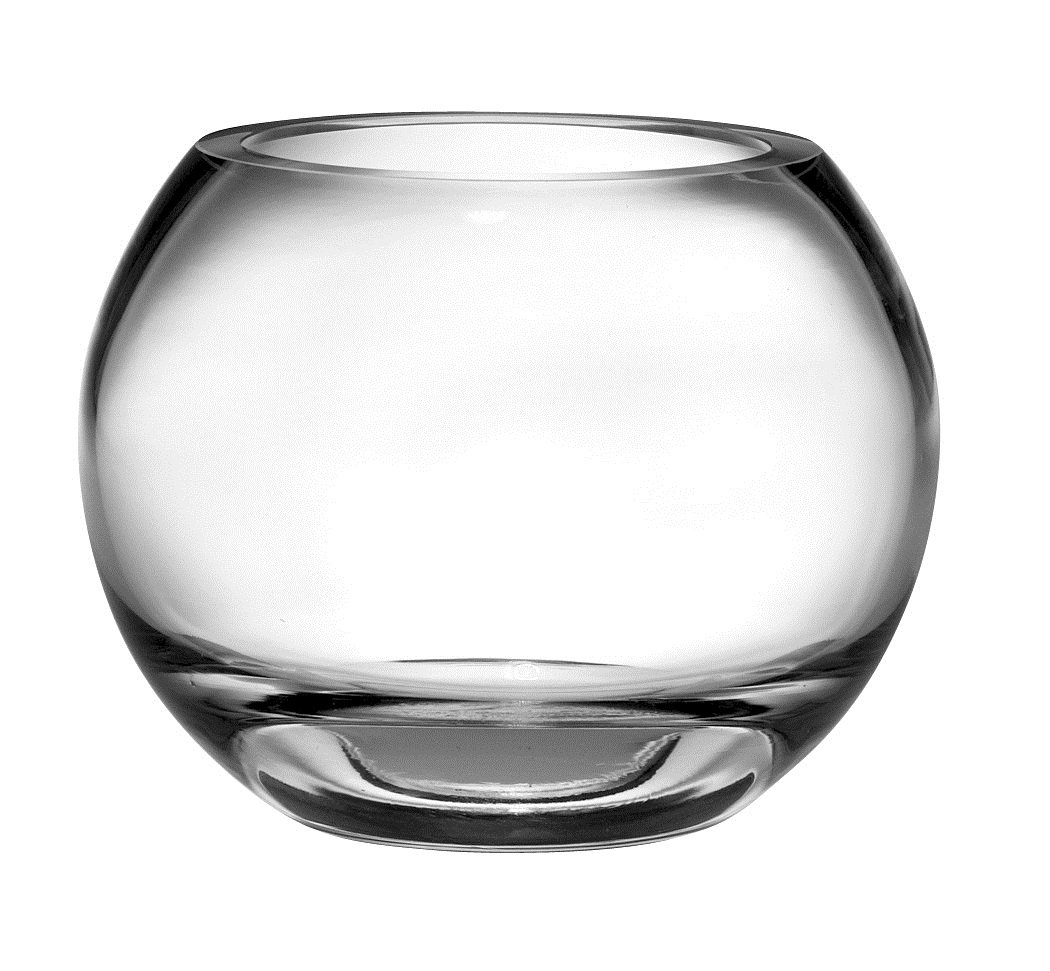 Majestic Gifts European Handmade Thick Glass Rose Bowl - Small Decorative Centerpiece for Dining Table, Wedding Decor & Home Accent