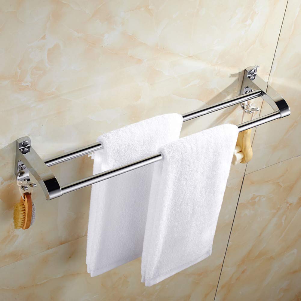 304 Stainless Steel Towel Bar - Single & Double Pole Bathroom Towel Rack (50cm) - Durable & Rustproof for Shower, Spa, and Home Decor