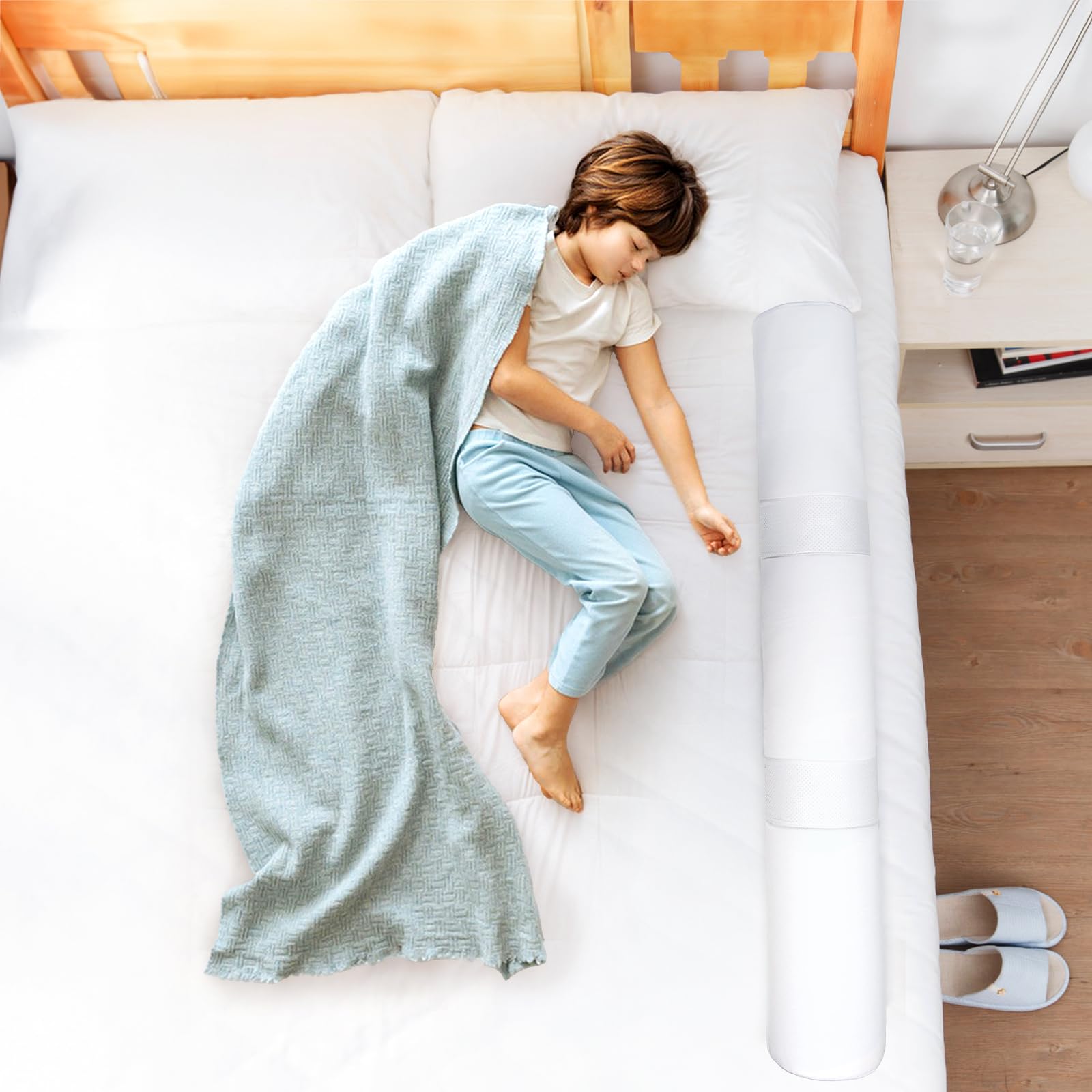 Tebery Set of 2 Waterproof Bed Rail Pads - Non-Slip Kids Bed Bumper Guard for Toddlers, Adults & Seniors | Safe Foam Bedside Protection for Daycare, Home & Hospital Use