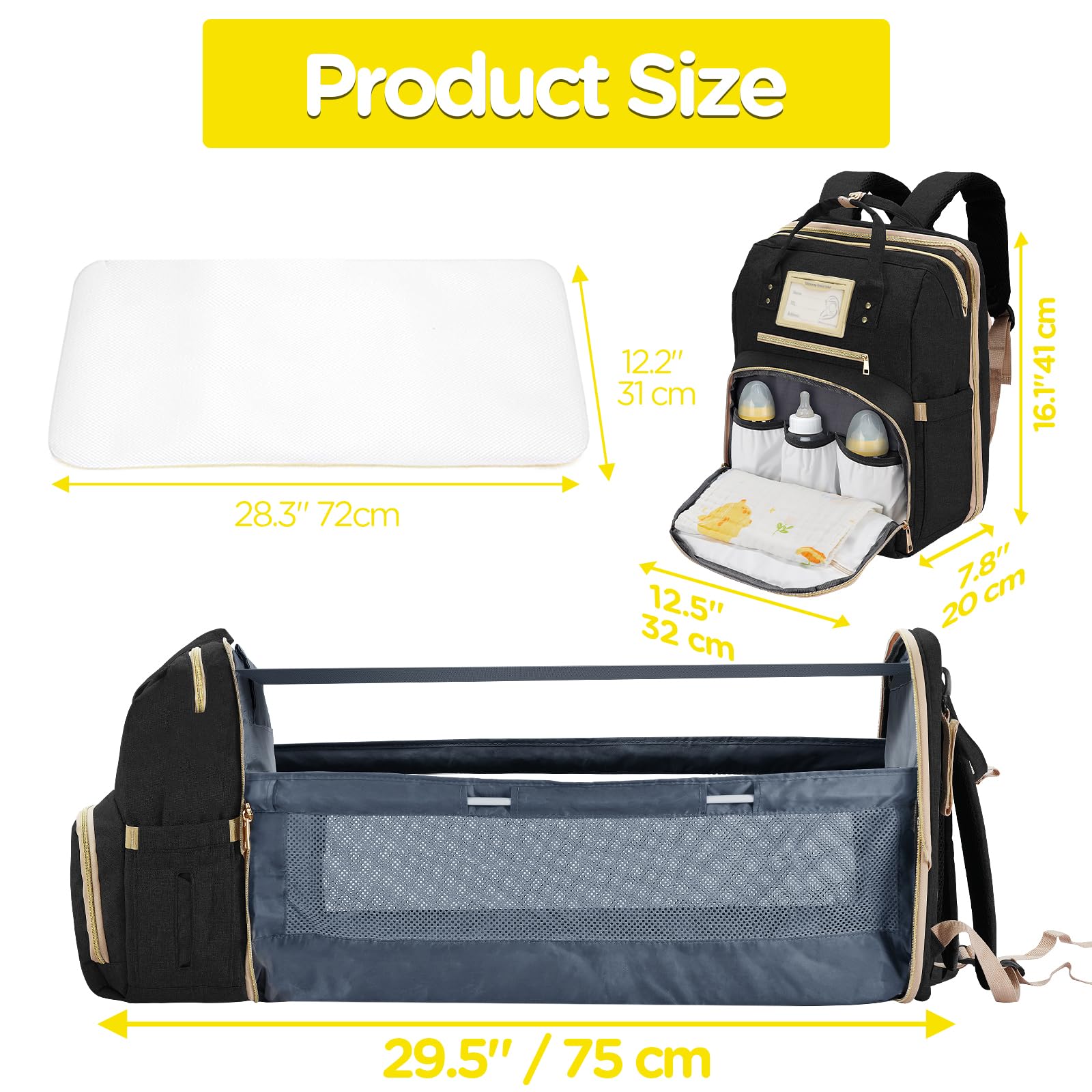 Lenski Diaper Backpack for Moms - Large Baby Bag with Changing Station & USB Charging Port - Perfect Baby Shower Gift, Registry Essential & New Mom Present - Ideal for Travel, Daycare & Everyday Use with Baby