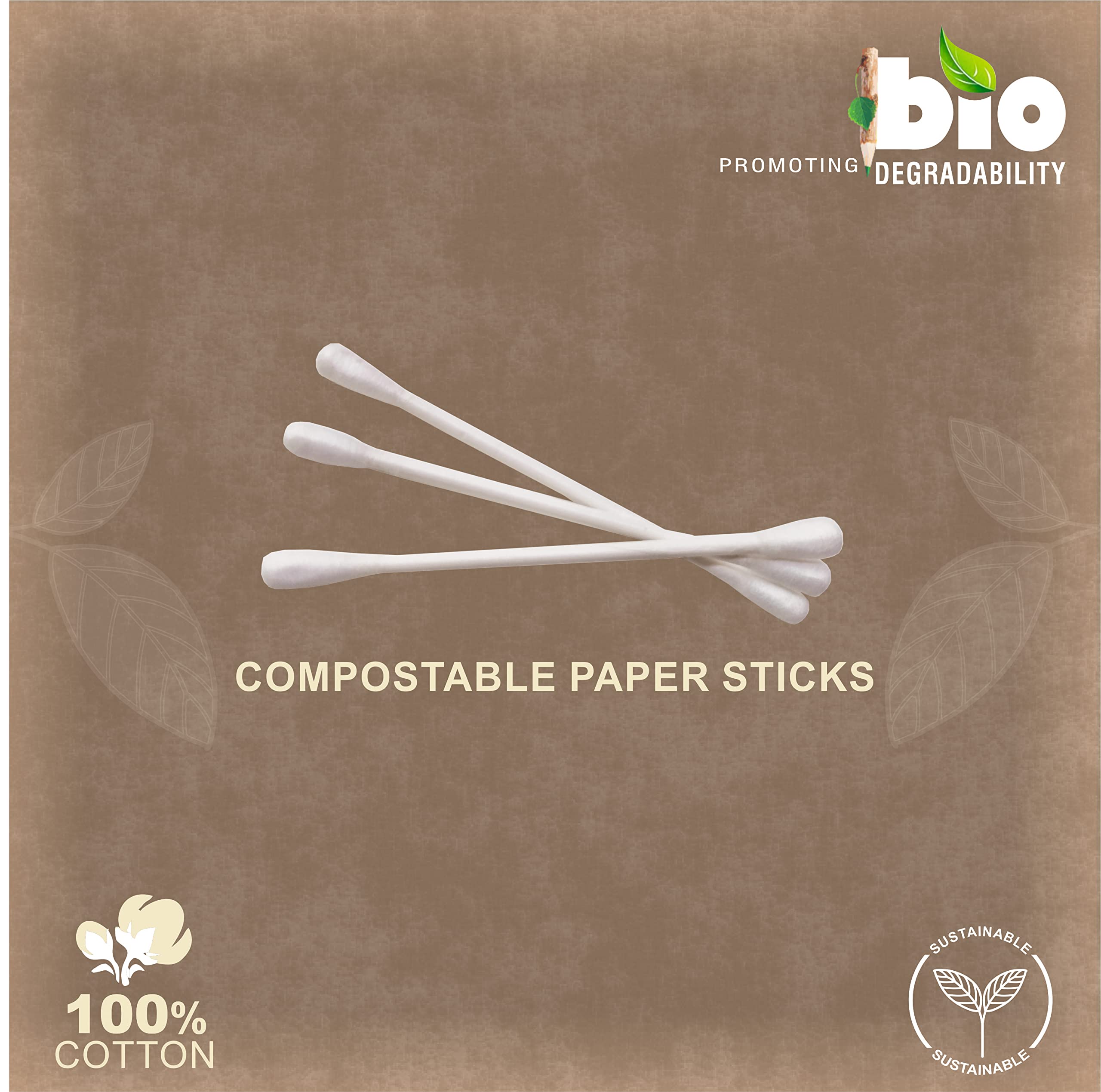 Eco-Friendly Cotton Swabs with Compostable Paper Sticks - 80 Count (Pack of 9) | 160 Tips for Gentle Ear Cleaning, Makeup Application & First Aid | Biodegradable & Sustainable Personal Care Essentials