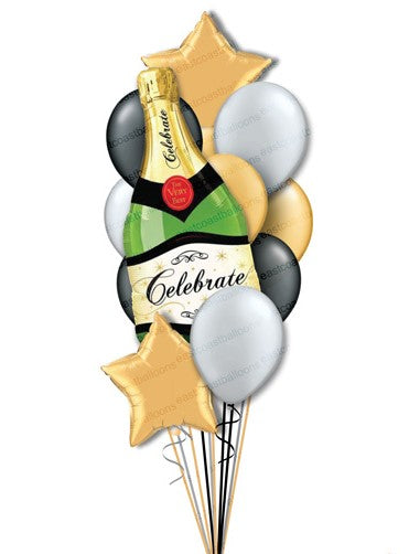 Champagne and Stars Anniversary Bouquet - Elegant Floral Arrangement for Romantic Celebrations, Weddings & Special Occasions