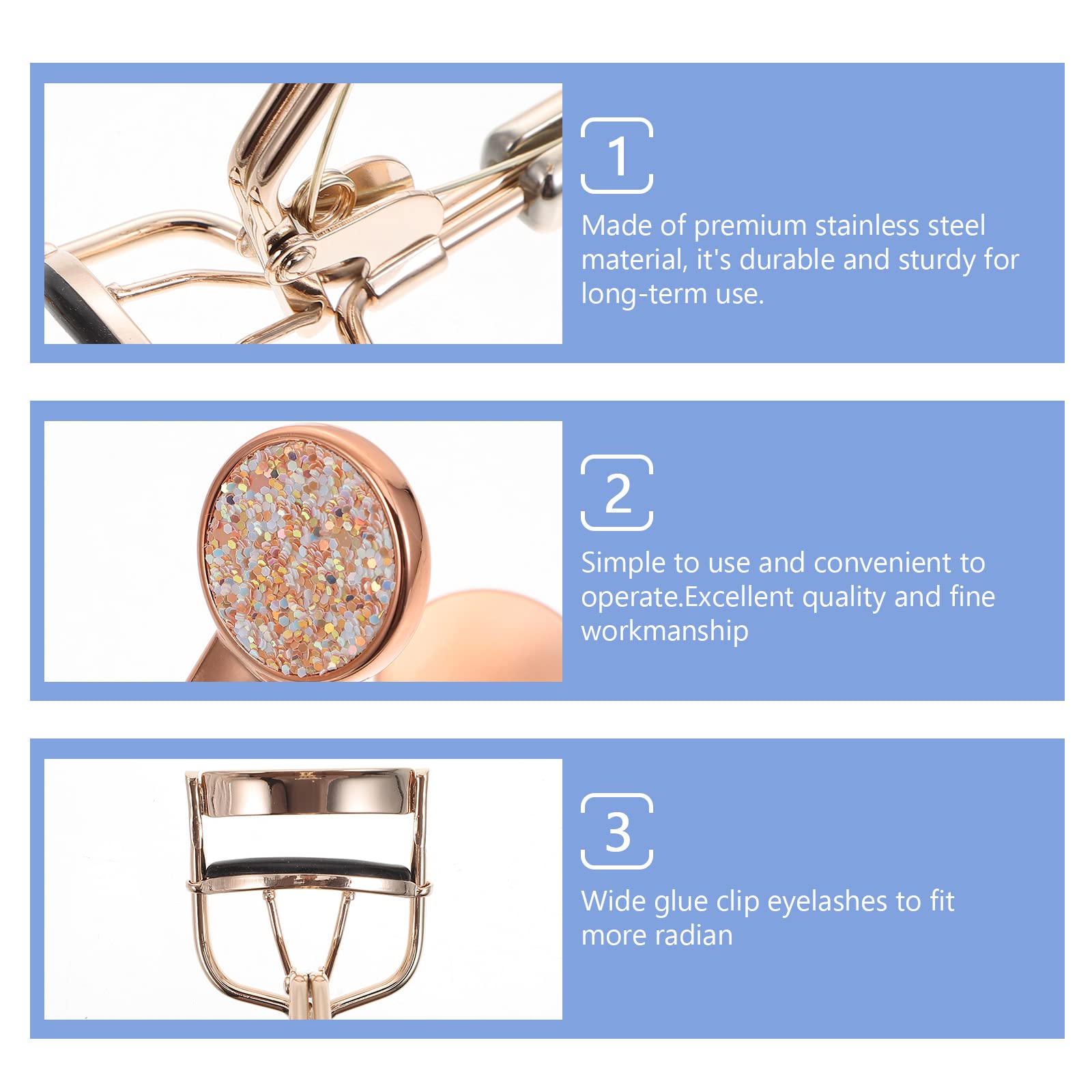 EXCLUZO 2-Pack Professional Eyelash Curler with Non-Slip Finger Grip - Perfect for Home, Travel & Salon Use - Natural Lash Lift for Stunning Eye Makeup Looks