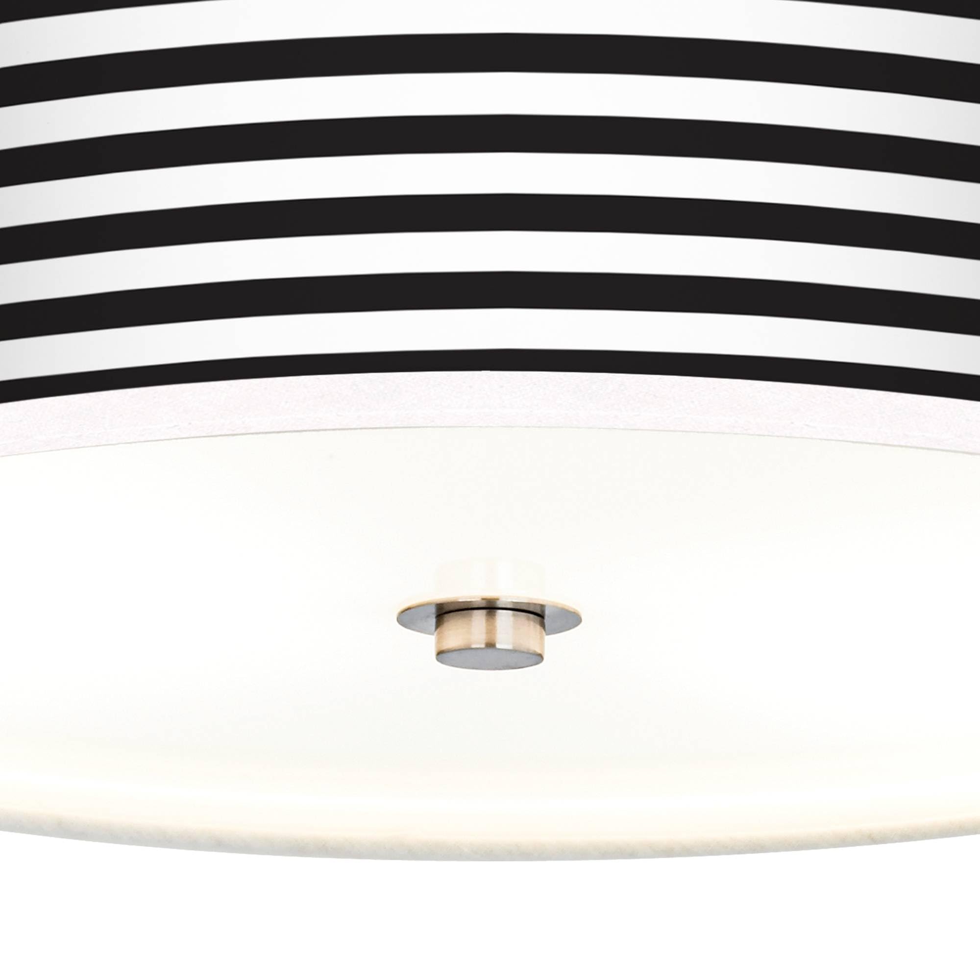 Energy Efficient Black Horizontal Stripe Giclee Ceiling Light with Printed Shade - Modern Home & Office Lighting Fixture for Bedroom, Living Room, Kitchen, and Dining Area