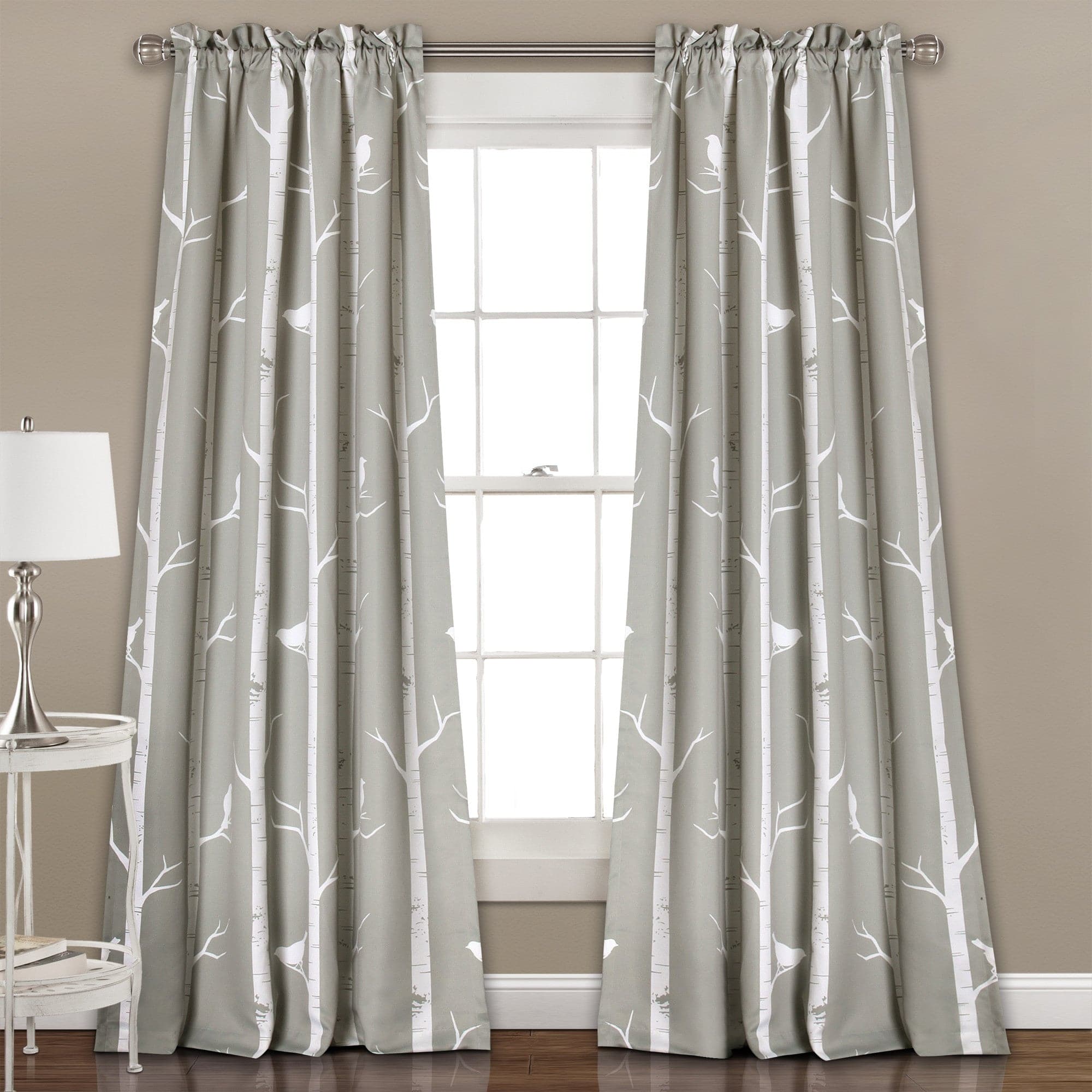 Bird on the Tree Light Filtering Window Curtain Set - Nature Inspired Sheer Drapes for Living Room & Bedroom - Perfect for Soft Sunlight & Privacy