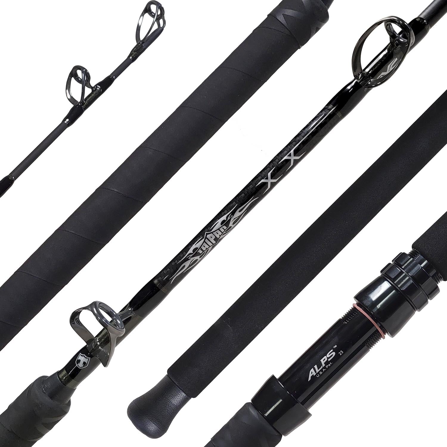 Premium Taipan USA Tuna Rail Fishing Rods - Heavy Duty Saltwater Offshore Fishing Gear for Big Game Tuna - Perfect for Deep Sea Fishing, Sport Fishing, and Charter Boat Adventures