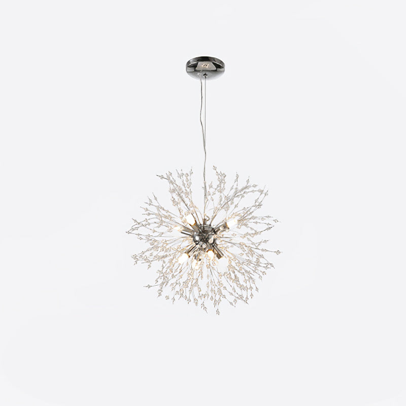 Elegant Crystal Dandelion Chandelier - Modern Glass Pendant Light Fixture for Dining Room, Living Room & Bedroom Decor