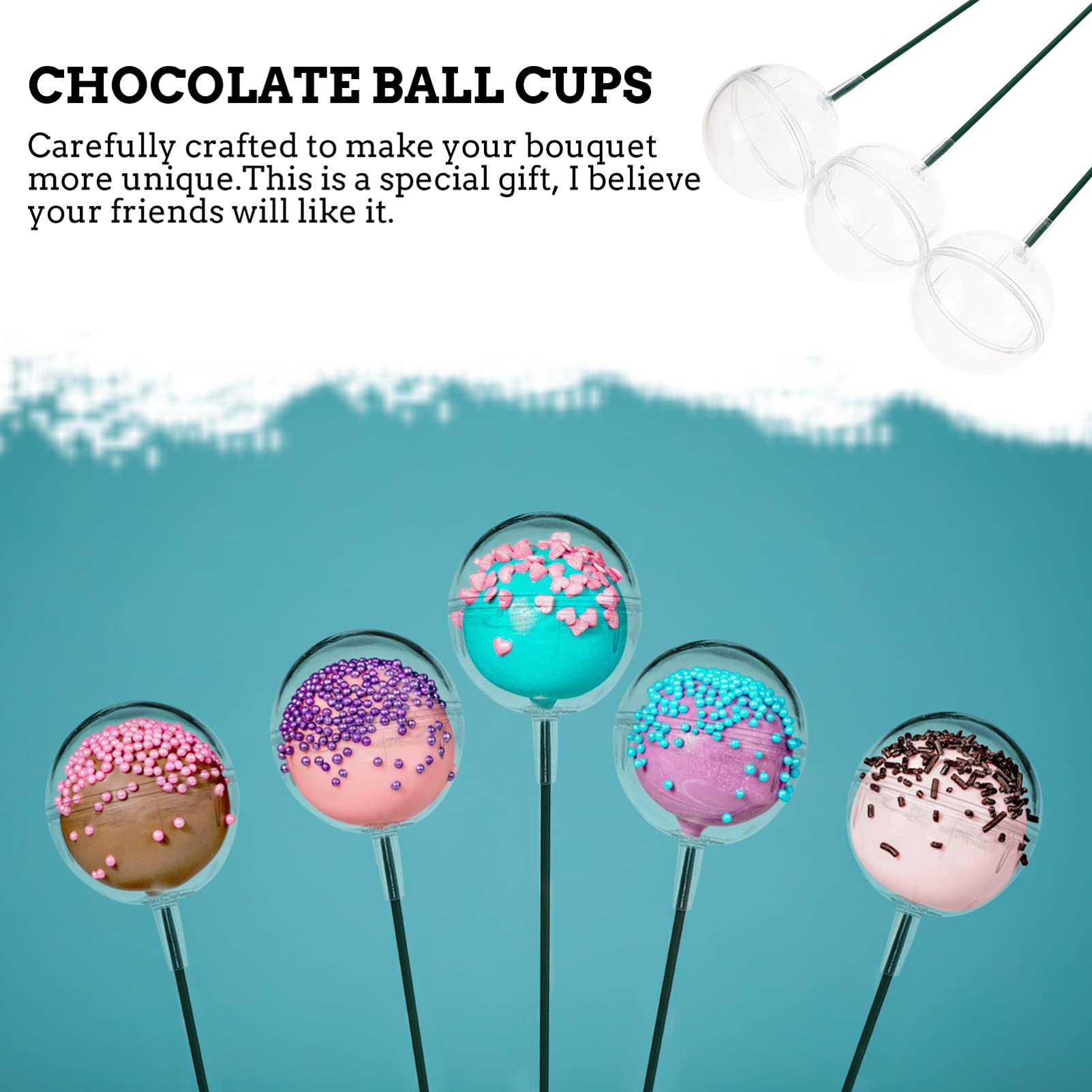 10 Sets Chocolate Torus Holders - Candy Cups, Truffle & Mini Lollipop Packaging - Plastic Cake & Muffin Stand with Decorative Flowers for Dessert Displays, Party Decorations & Baking Supplies