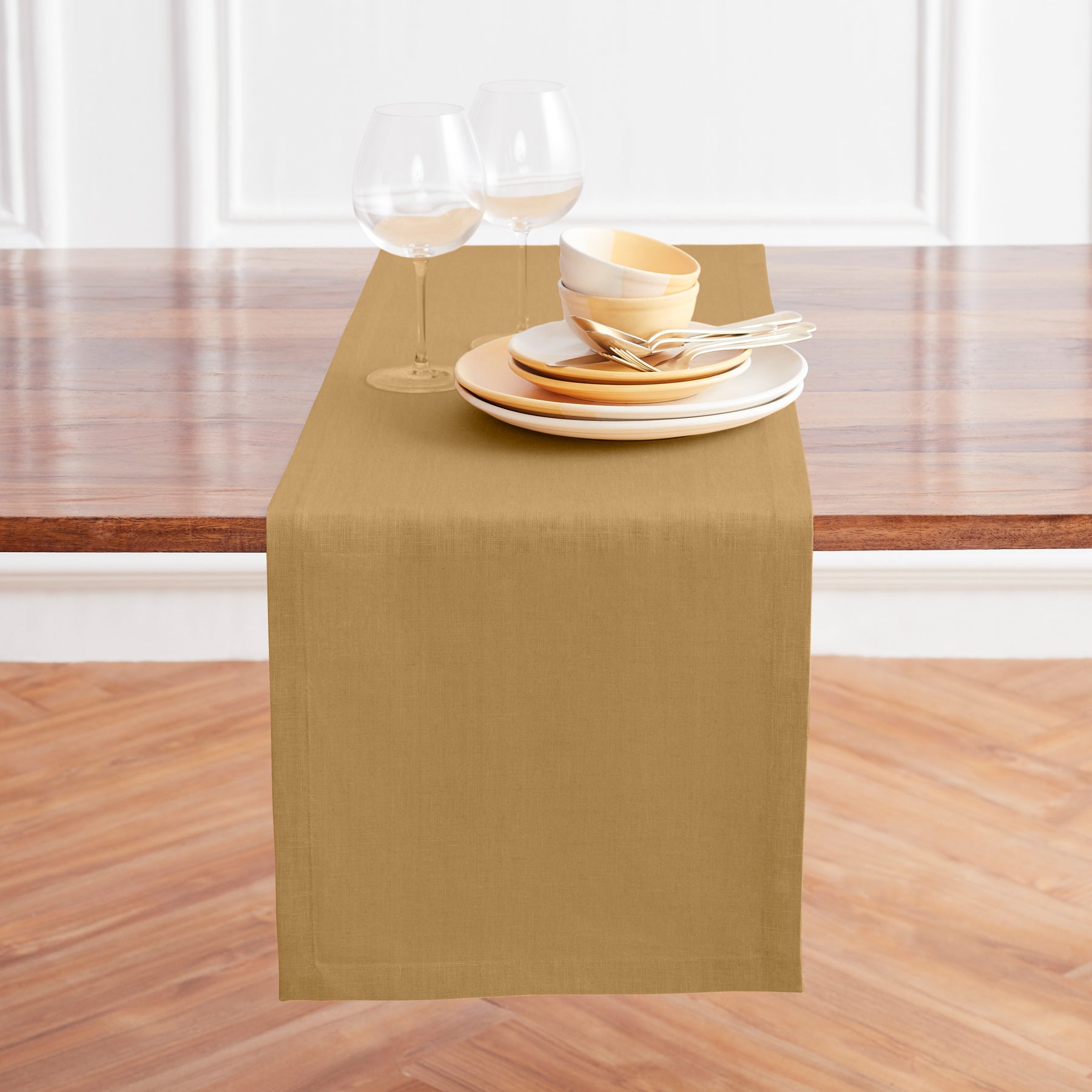 Elegant Diana Medium Weight Table Runner - Perfect for Dining Tables, Weddings, and Holiday Decor - 60-Inch Linen Table Runner for Stylish Home Decor