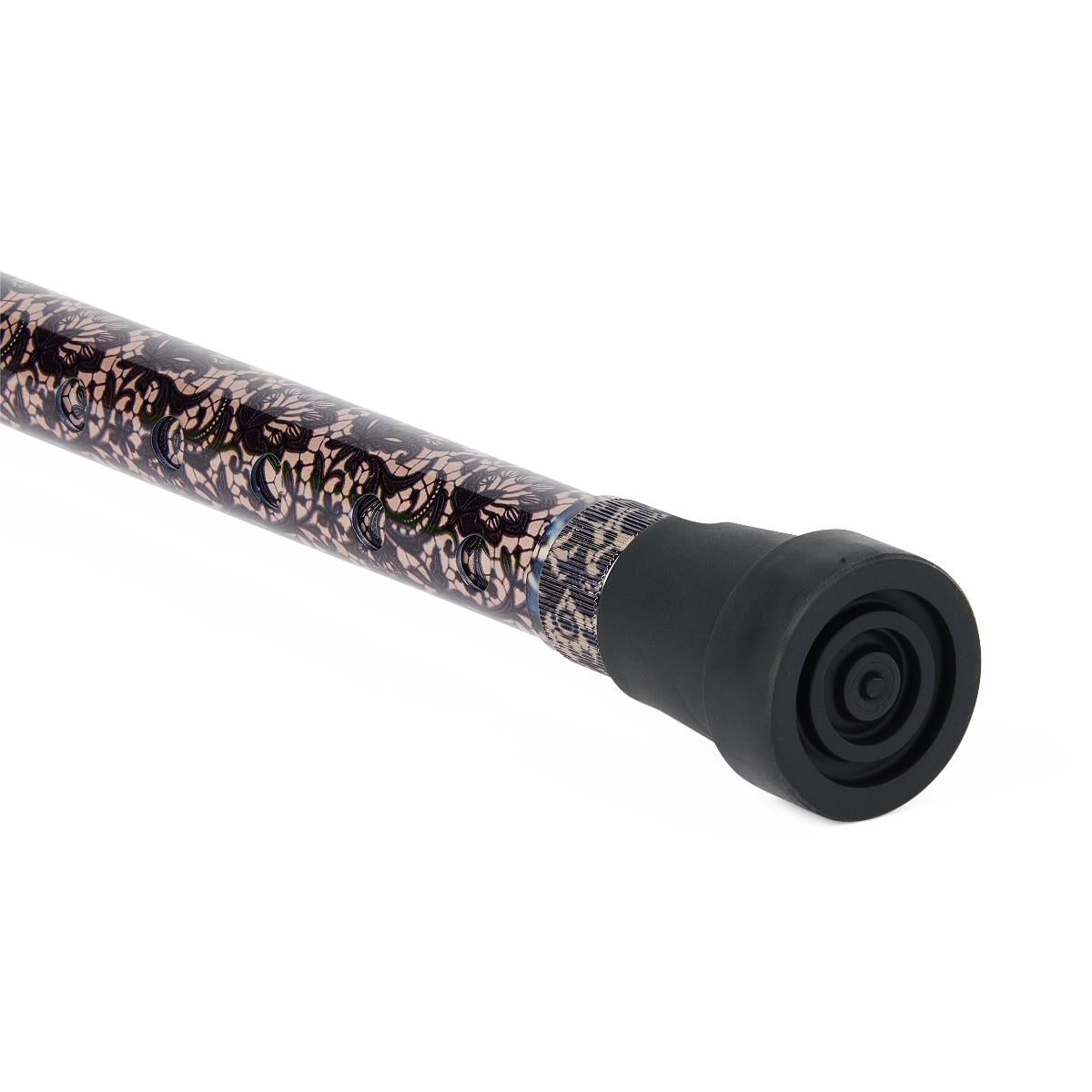 Premium Aluminum Walking Cane with Ergonomic Offset Handle - Stylish Black Paisley Design for Seniors & Mobility Support - Perfect for Daily Use, Travel, and Fashion Accessory